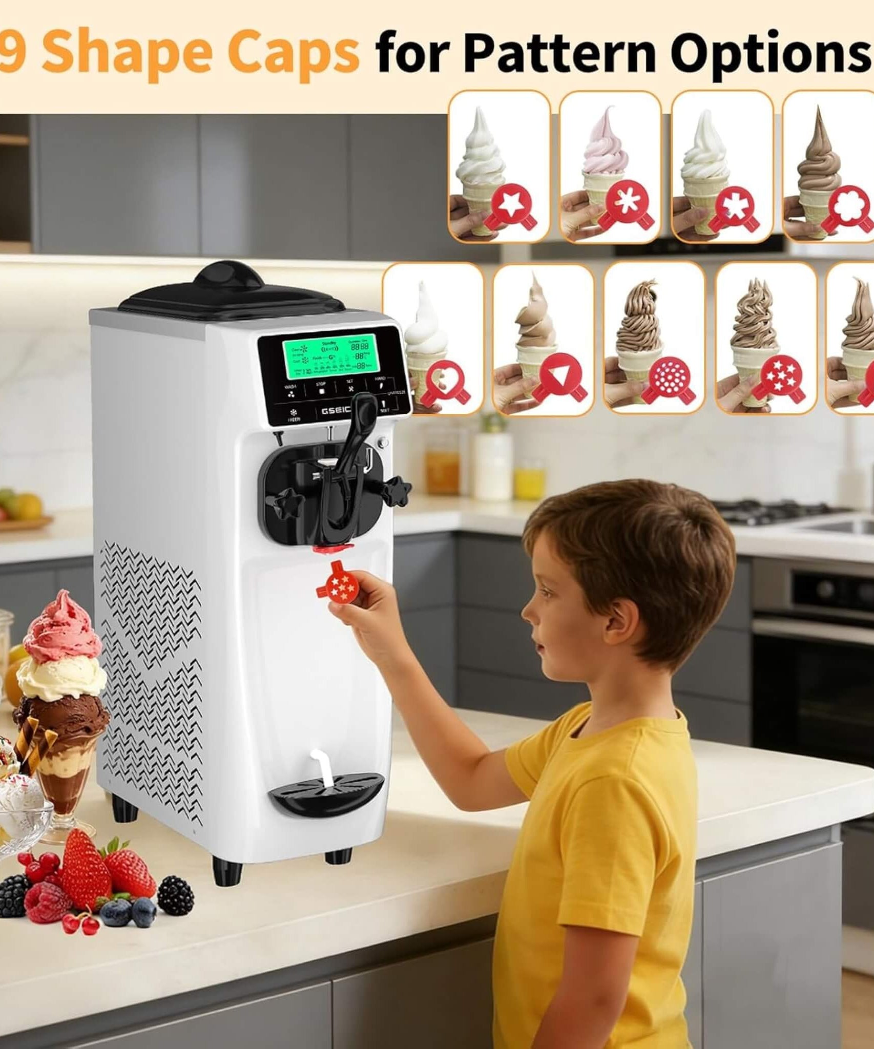 1.6-Gal Single-Flavor Soft Serve Ice Cream Maker With Pre Cool (SAK96024)