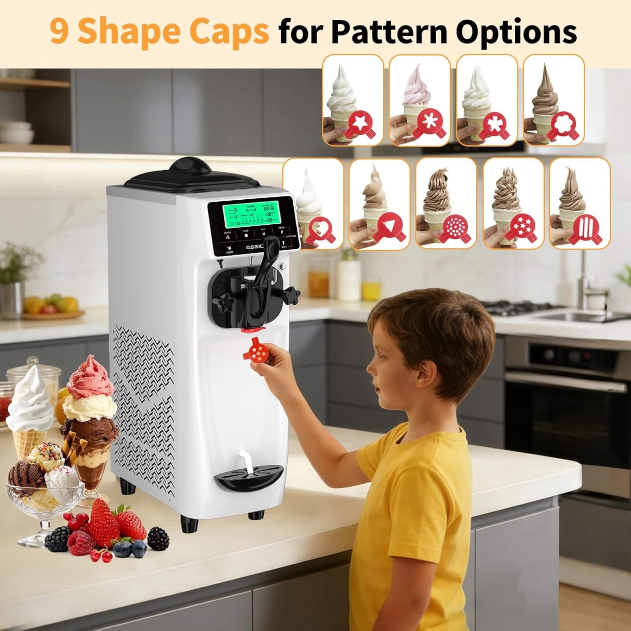 1.6-Gal Single-Flavor Soft Serve Ice Cream Maker With Pre Cool (SAK96024)