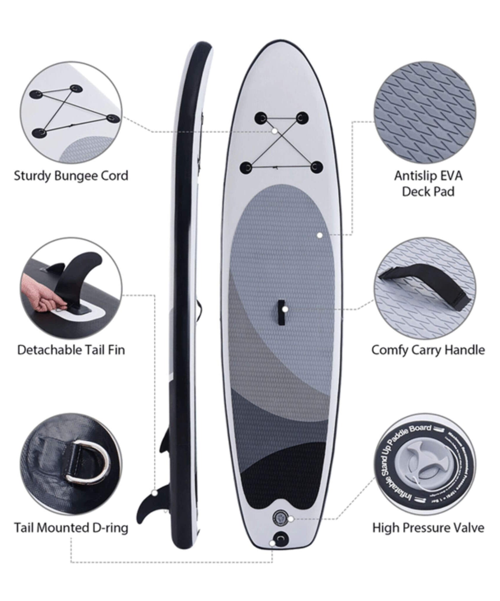 10FT Inflatable Blow Up SUP Paddle Board W/ Carrying Bag & Pump (SAK43678)