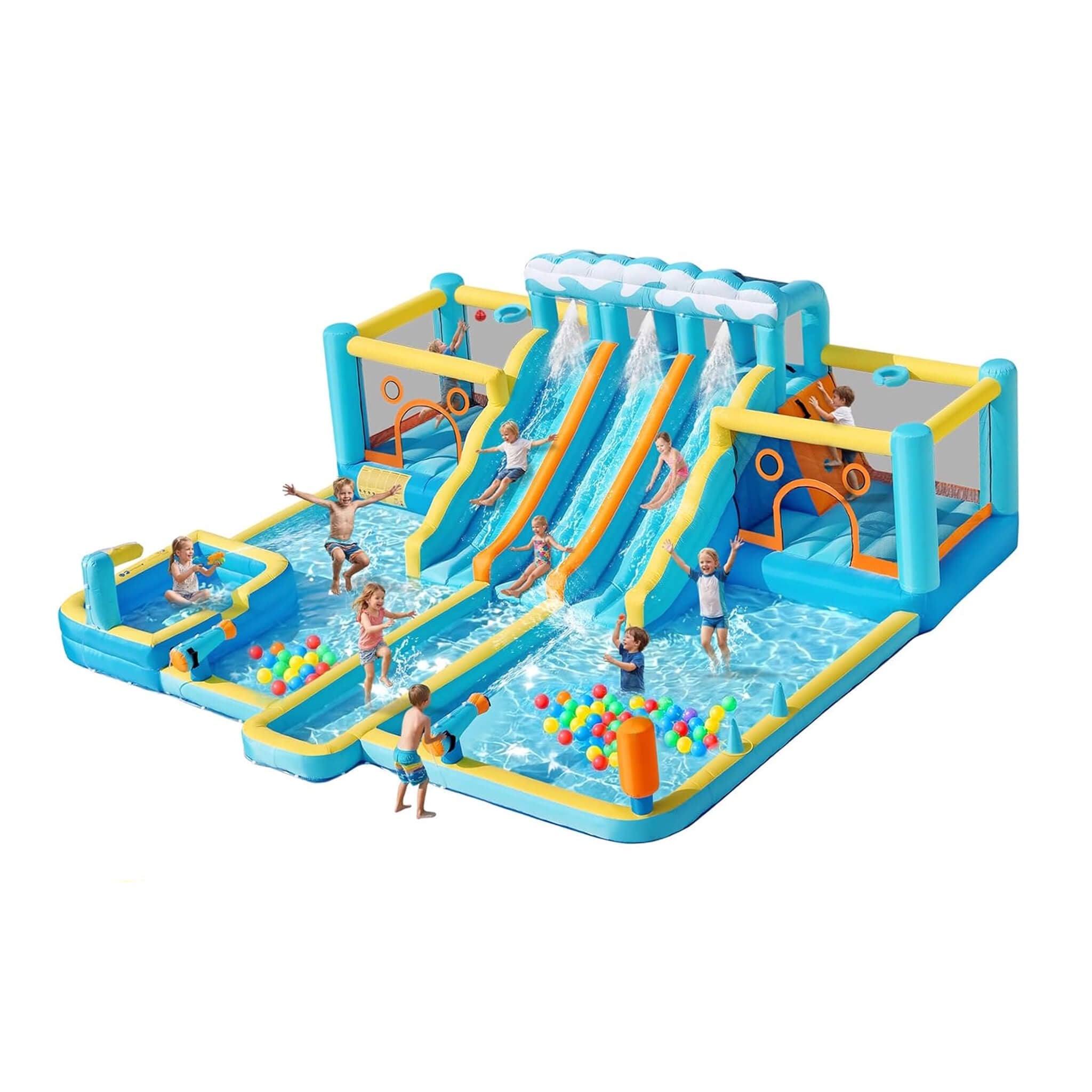 10-in-1 Inflatable Water Slide Bounce House With Blower (SAK26370)