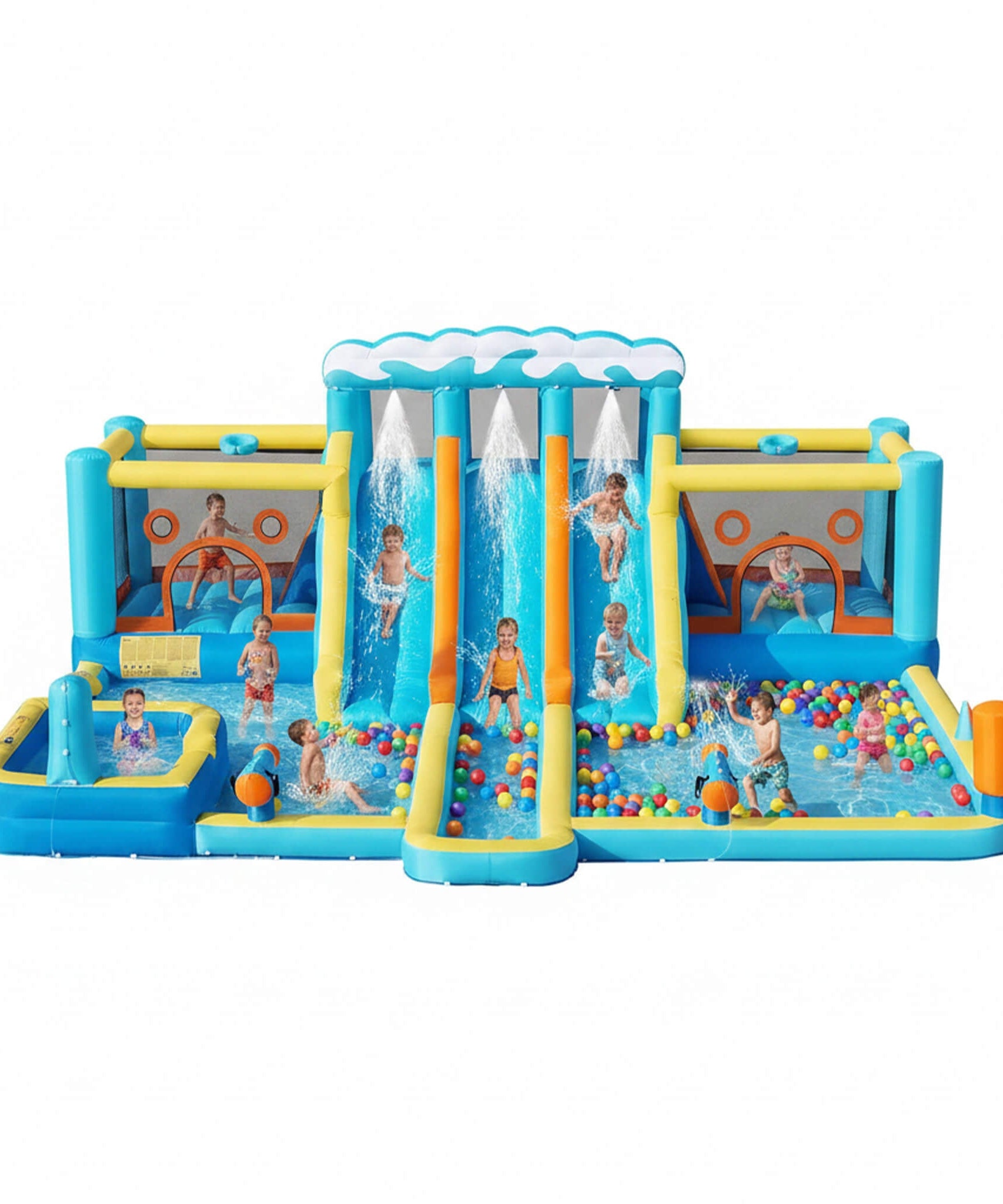 10-in-1 Inflatable Water Slide Bounce House With Blower (SAK26370)