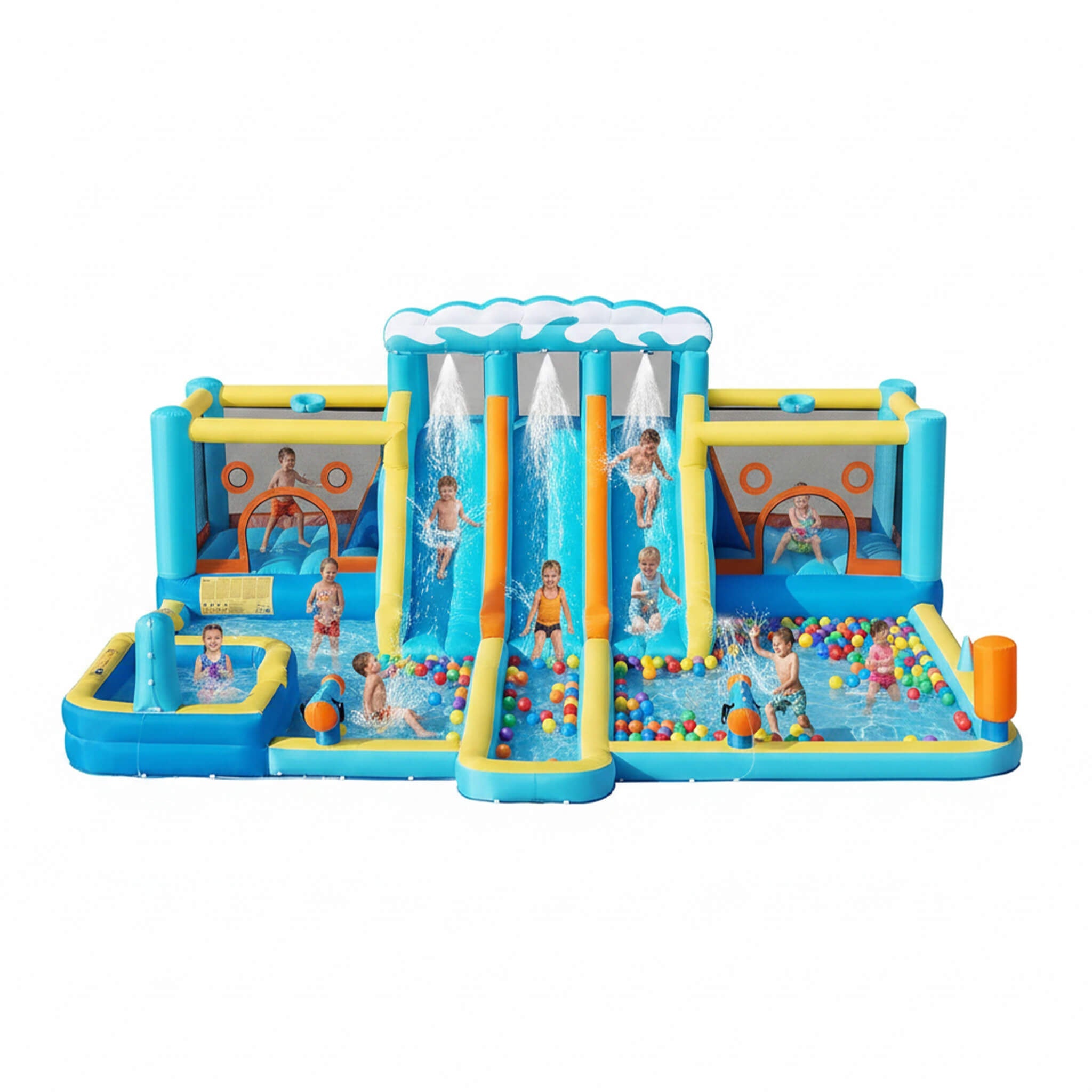 10-in-1 Inflatable Water Slide Bounce House With Blower (SAK26370)