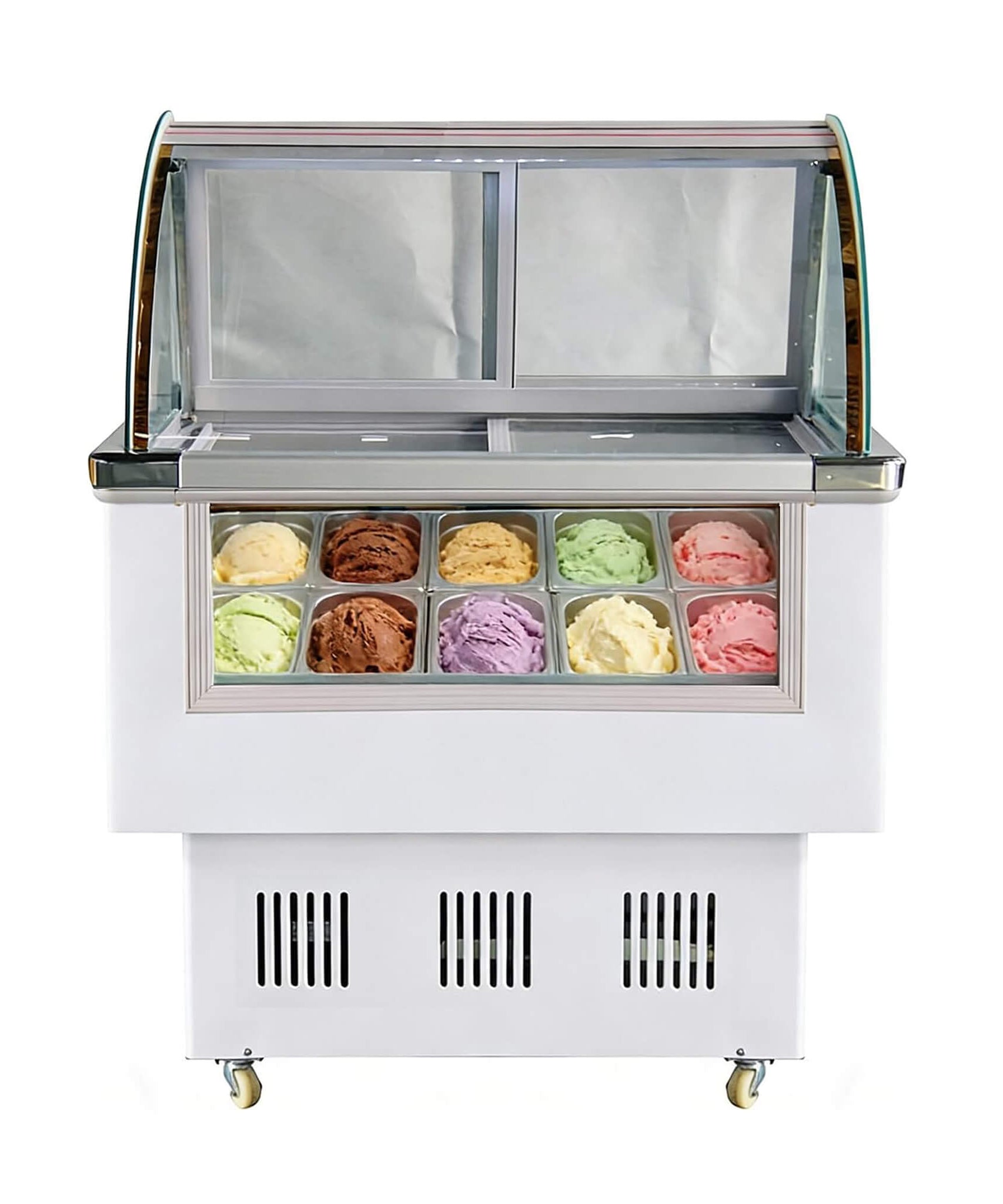 10-Pan 220V Commercial Gelato Display Freezer With LED Lighting (SAK59302)
