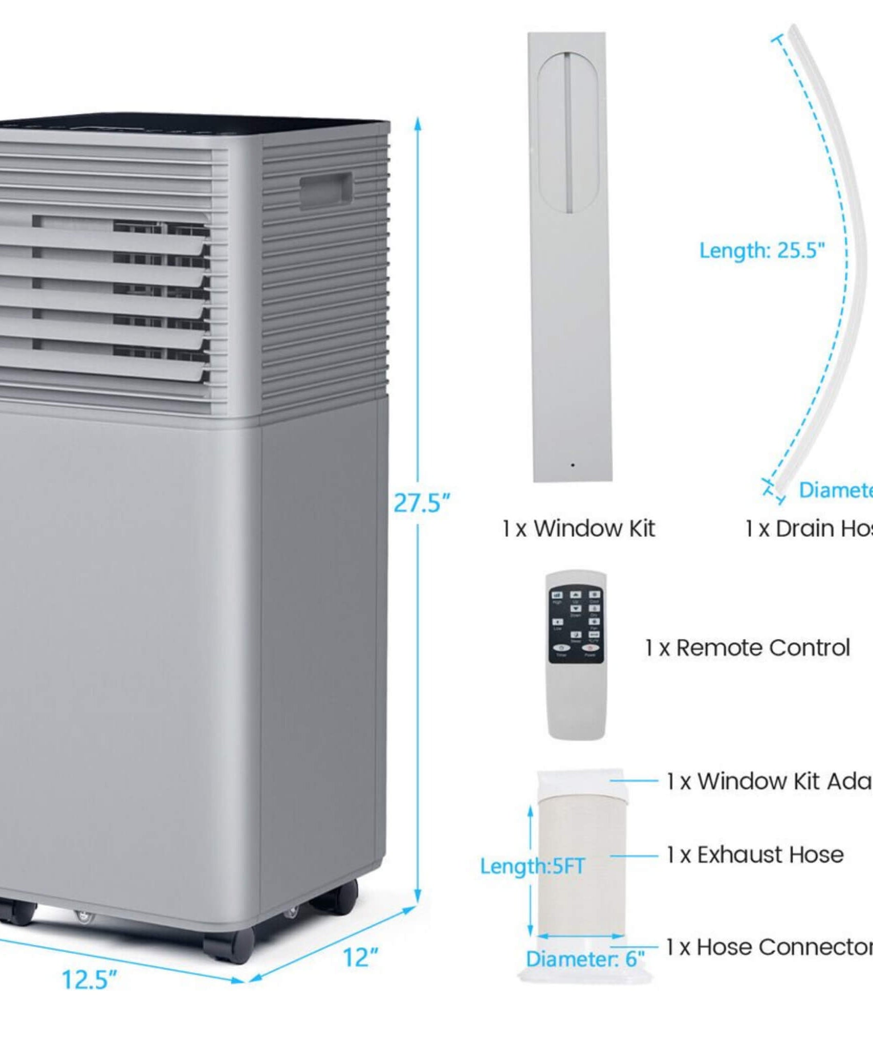 10K BTU Portable Room Air Conditioner Unit With Dehumidifier And Fan Mode (SAK30782)