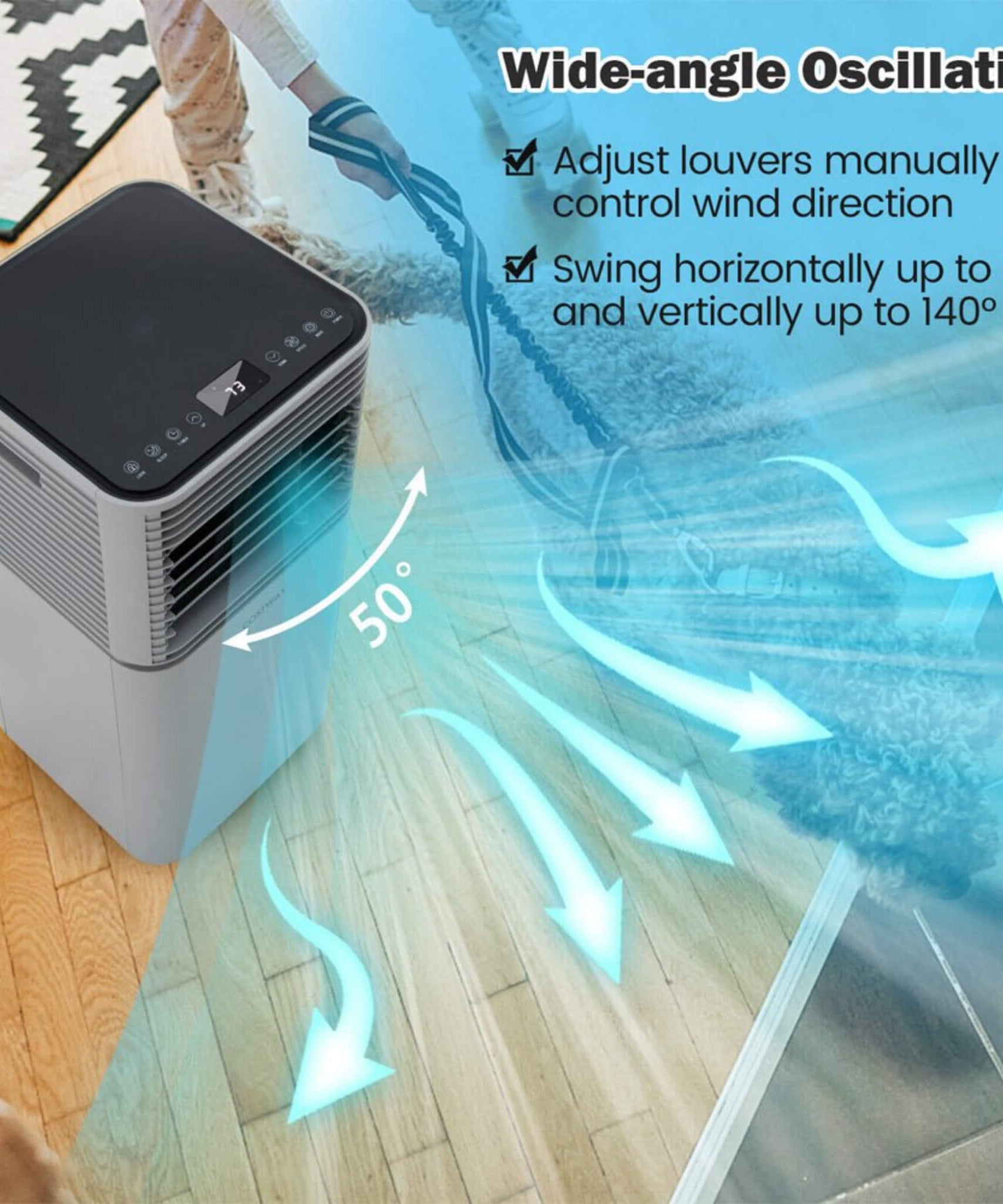 10K BTU Portable Room Air Conditioner Unit With Dehumidifier And Fan Mode (SAK30782)