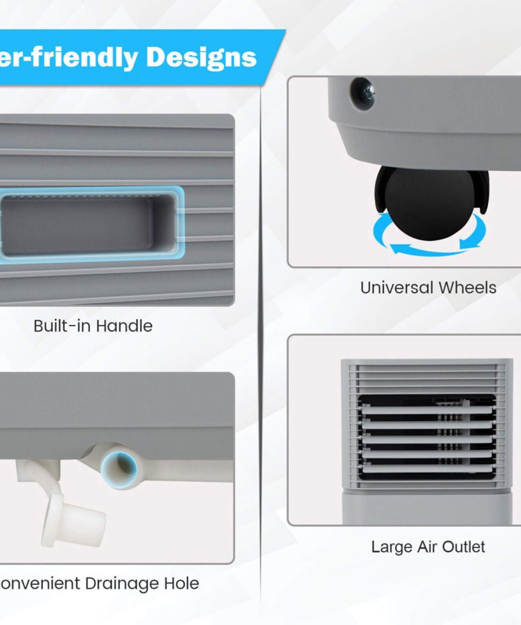 10K BTU Portable Room Air Conditioner Unit With Dehumidifier And Fan Mode (SAK30782)