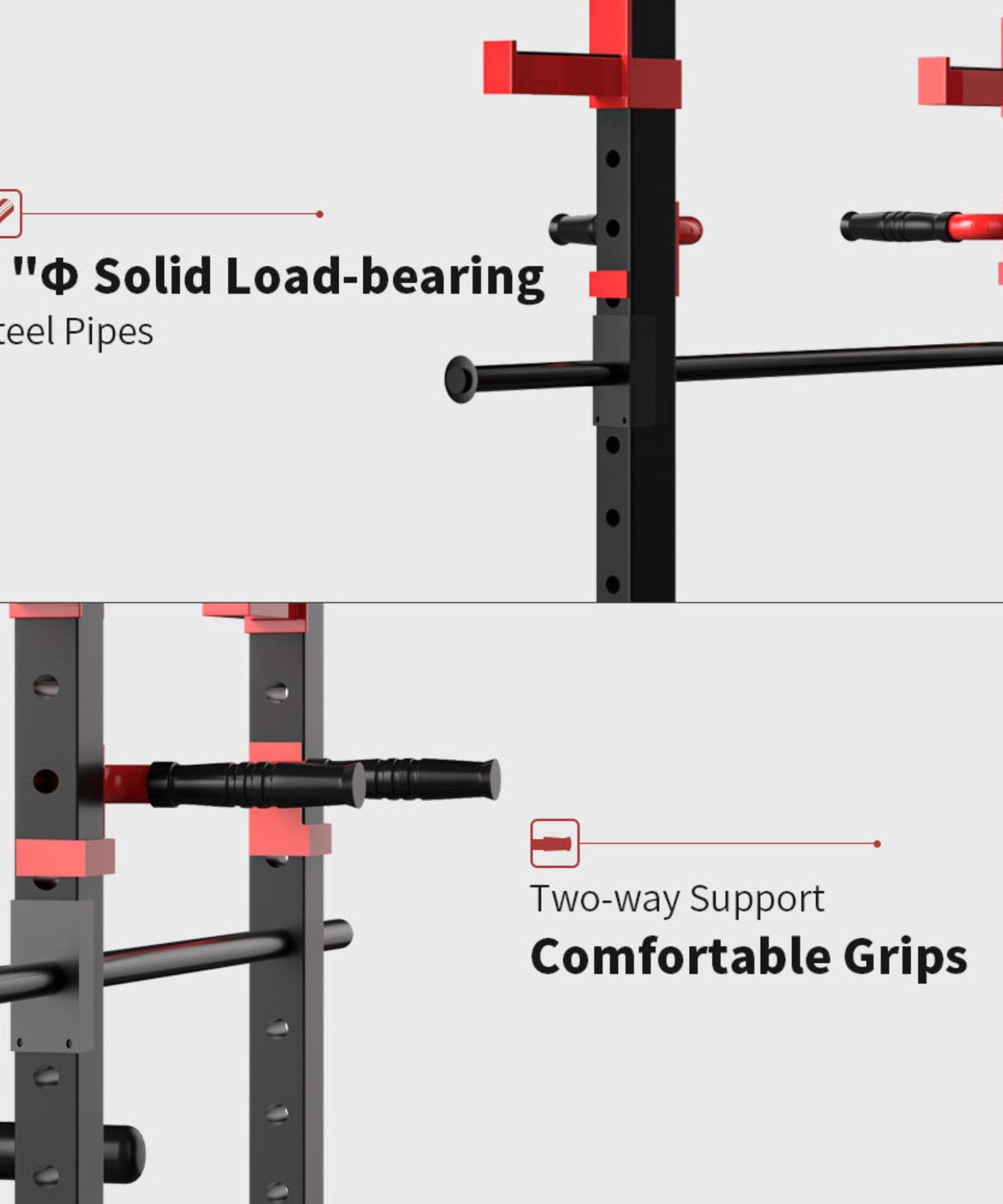 Rovix 1000LBS Multi-Functional Barbell Rack Squat Power Cage With Weight Bench (SAK35822)