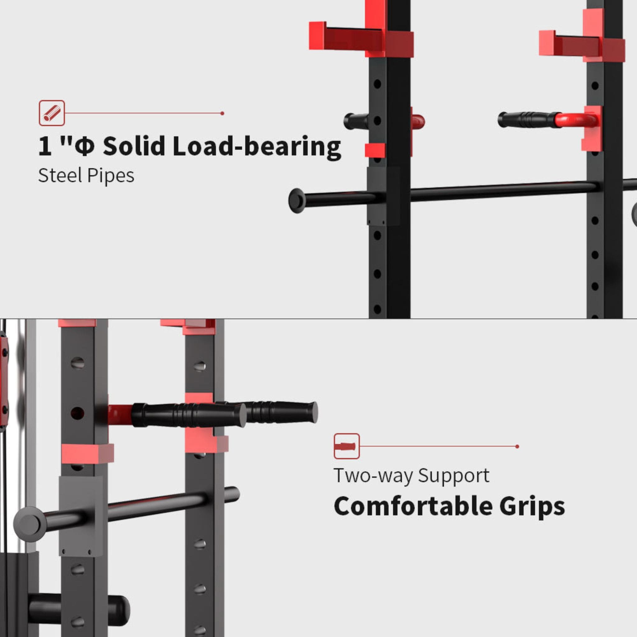 Rovix 1000LBS Multi-Functional Barbell Rack Squat Power Cage With Weight Bench (SAK35822)