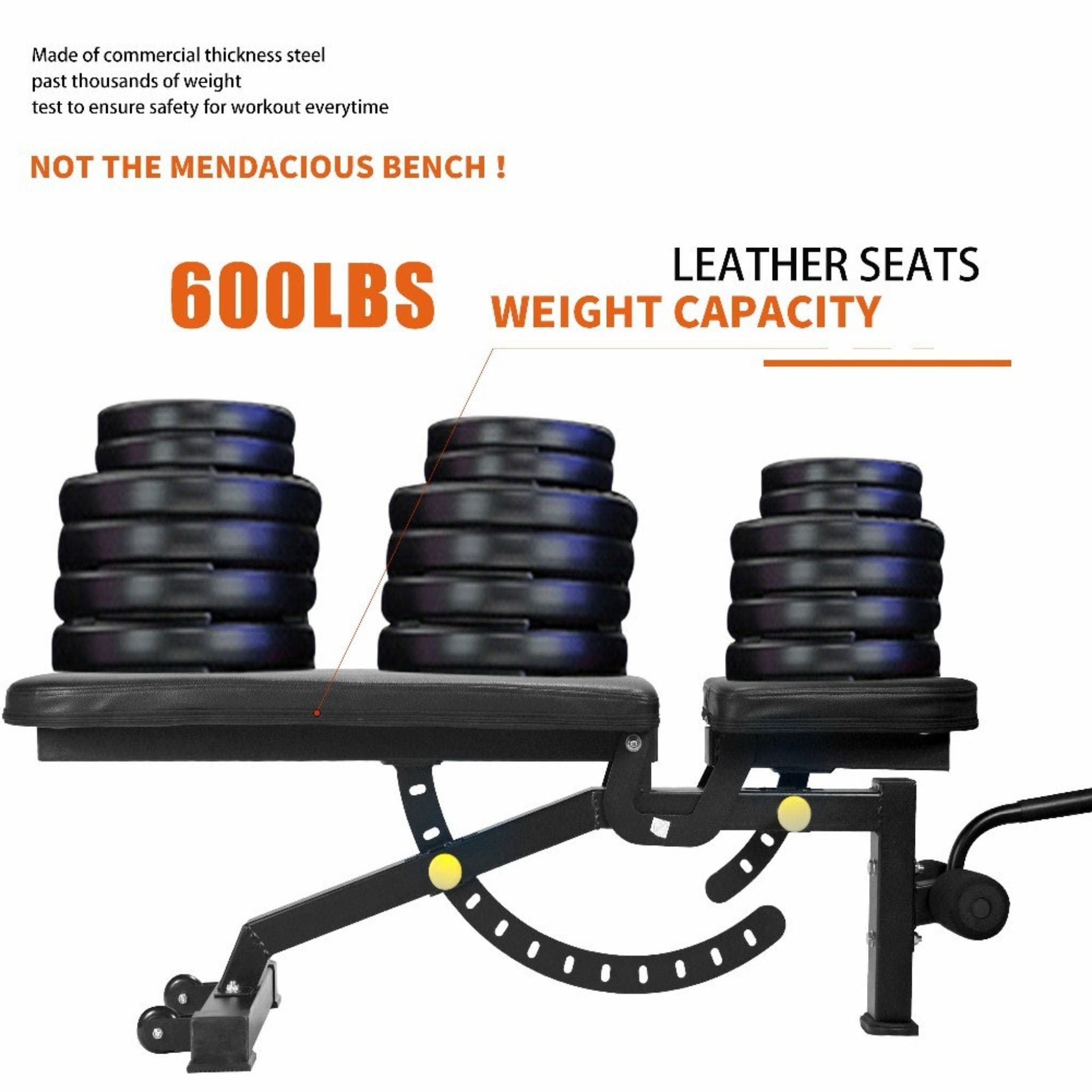 Rovix 1000LBS Multi-Functional Barbell Rack Squat Power Cage With Weight Bench (SAK35822)