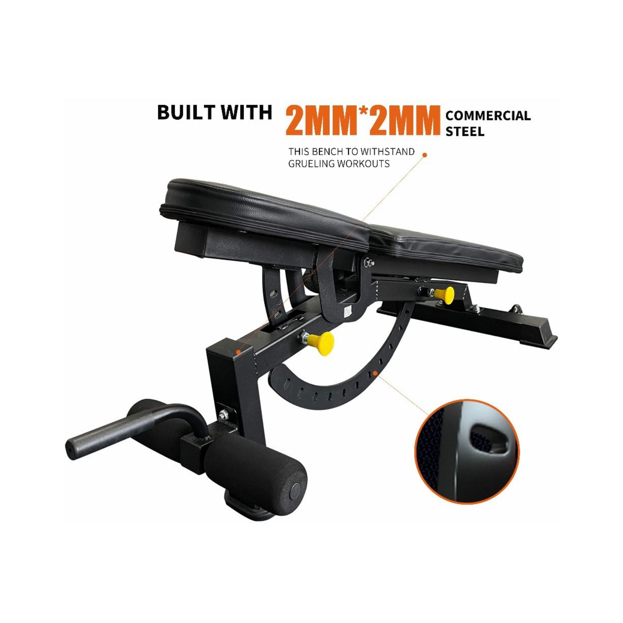 Rovix 1000LBS Multi-Functional Barbell Rack Squat Power Cage With Weight Bench (SAK35822)