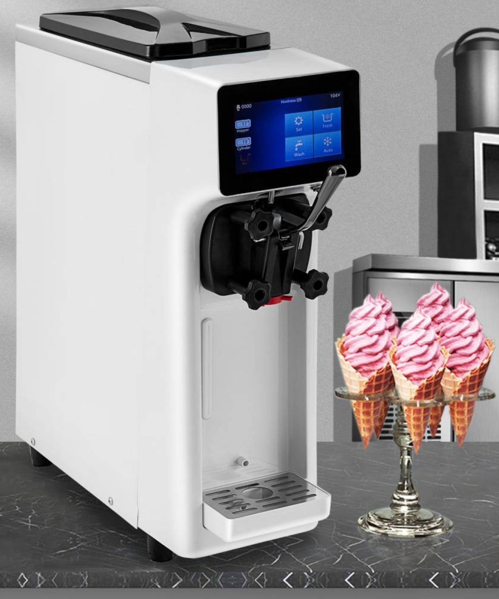 1000W Commercial 4.0L Home Soft Serve Frozen Yogurt Ice Cream Maker Machine (SAK83425)