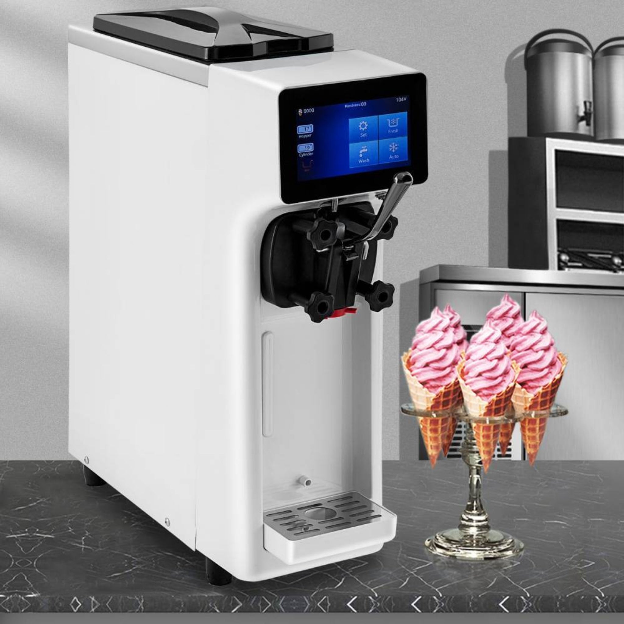 1000W Commercial 4.0L Home Soft Serve Frozen Yogurt Ice Cream Maker Machine (SAK83425)
