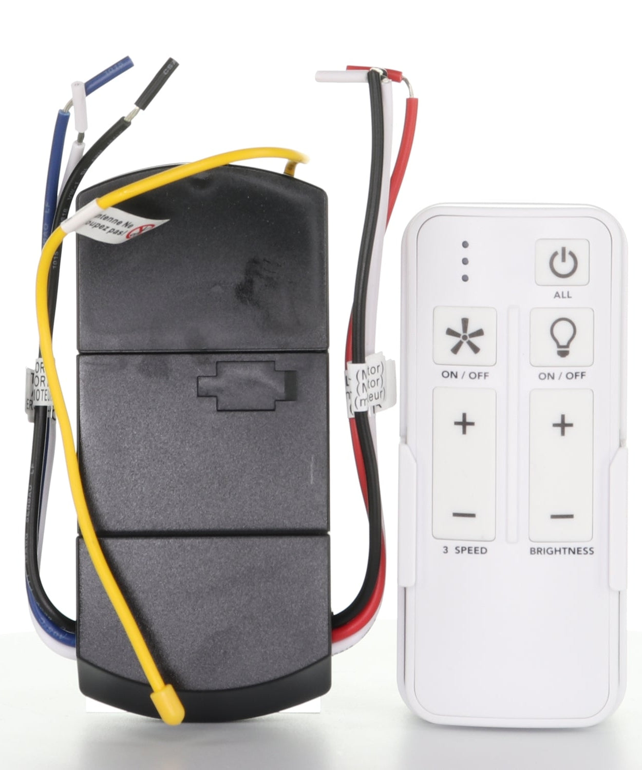 Hampton Bay White Universal 3-speed Damp Rated Ceiling Fan Remote Control with Dimmer