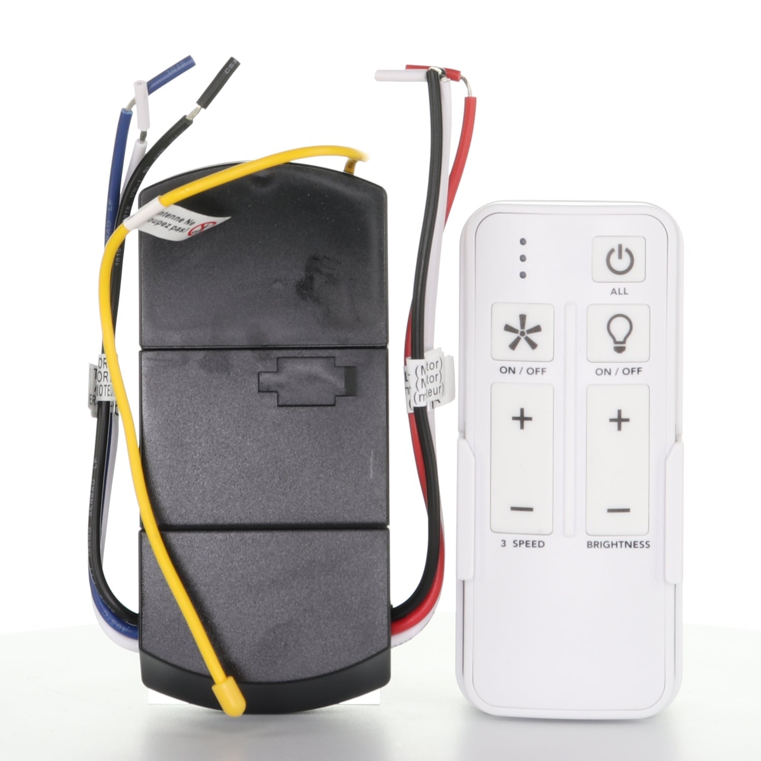 Hampton Bay White Universal 3-speed Damp Rated Ceiling Fan Remote Control with Dimmer