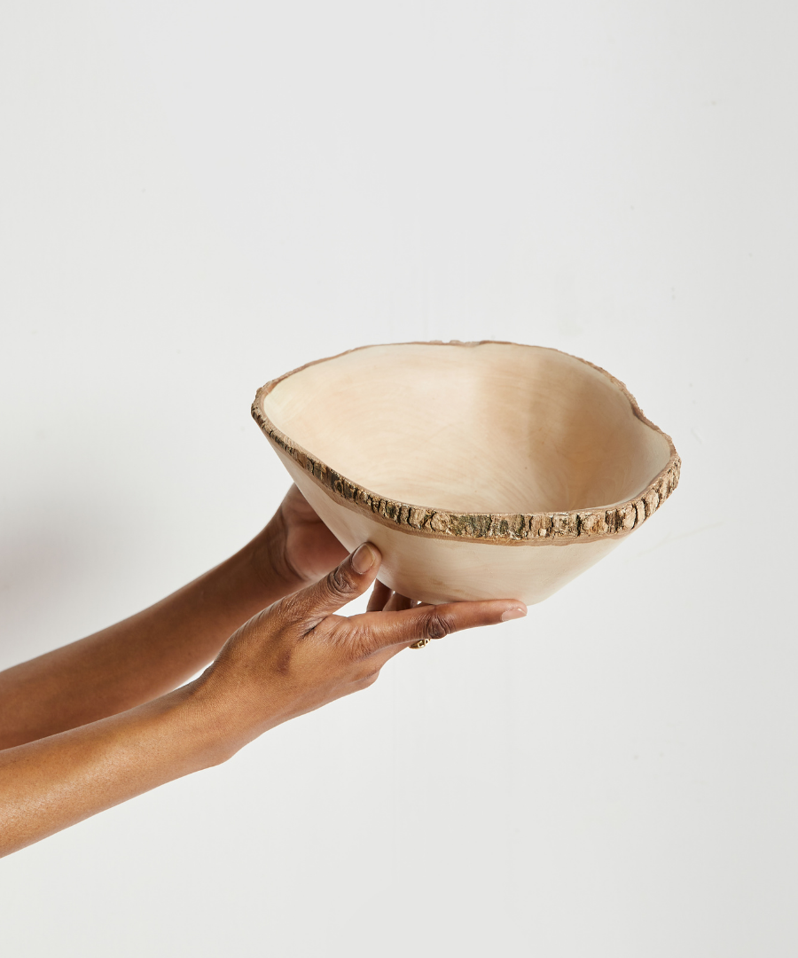 Jacaranda Hand-carved Wood Trinket Bowl
