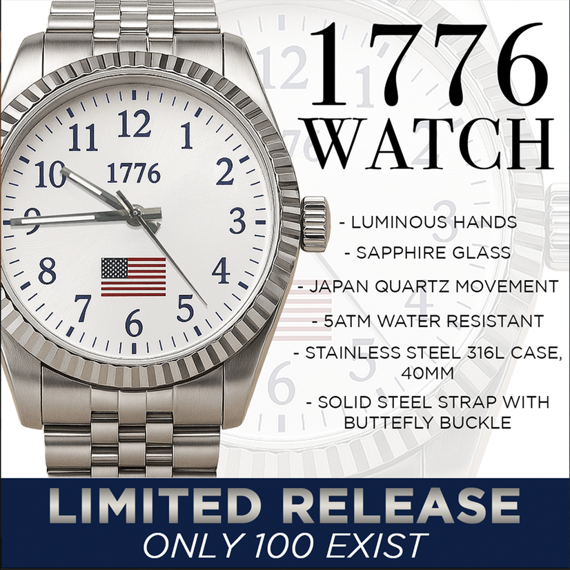 250. Jahrestag Amerikas – Silberne Heritage-Uhr von 1776
