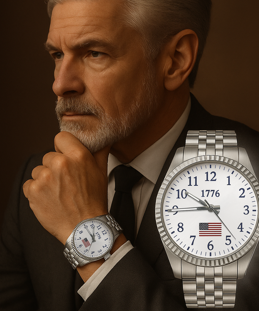 250. Jahrestag Amerikas – Silberne Heritage-Uhr von 1776