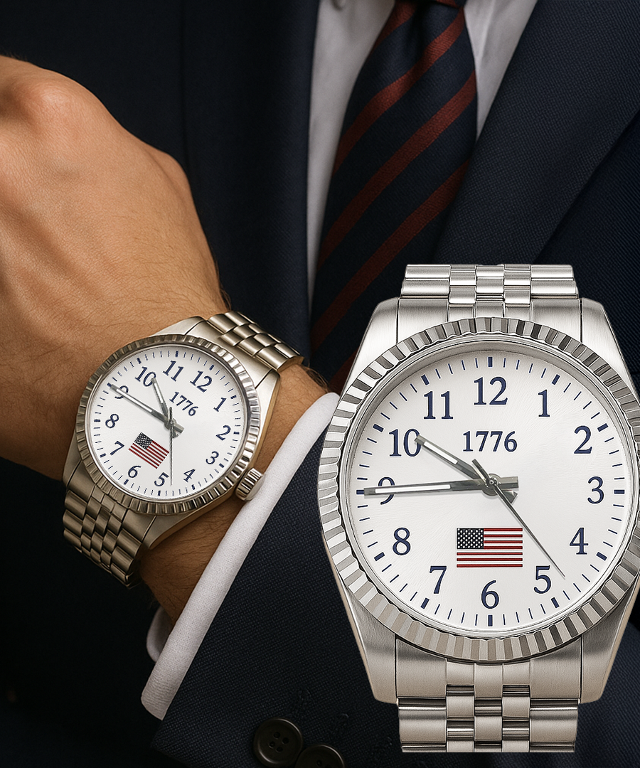 250. Jahrestag Amerikas – Silberne Heritage-Uhr von 1776