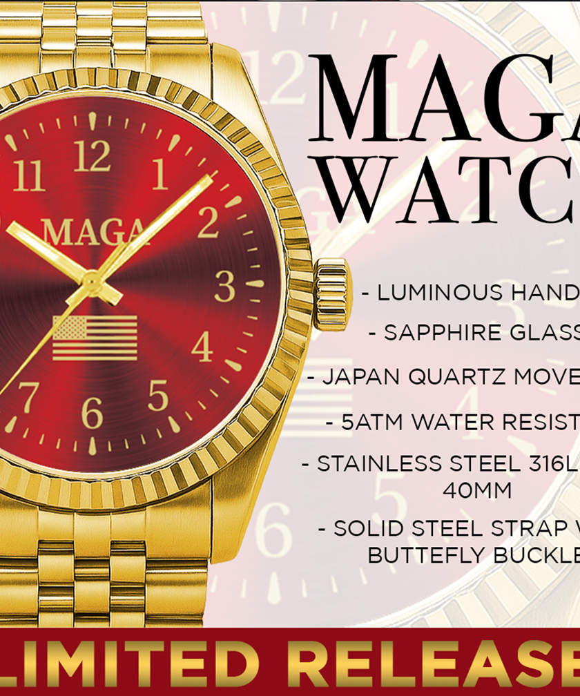 Gold & Rot MAGA Uhr