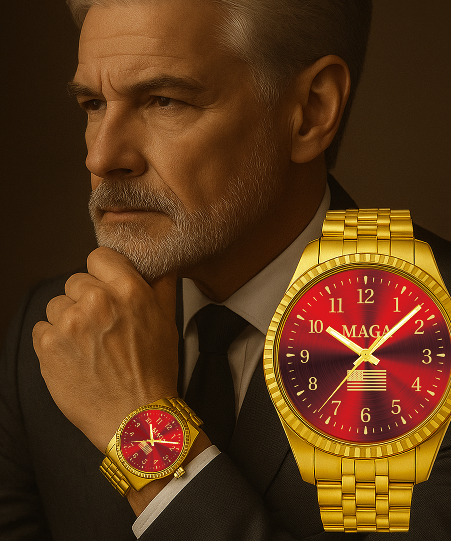 Gold & Rot MAGA Uhr