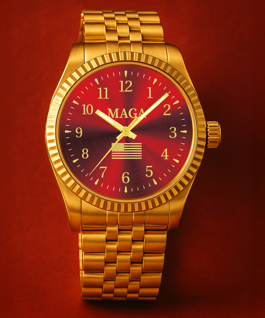 Gold & Rot MAGA Uhr