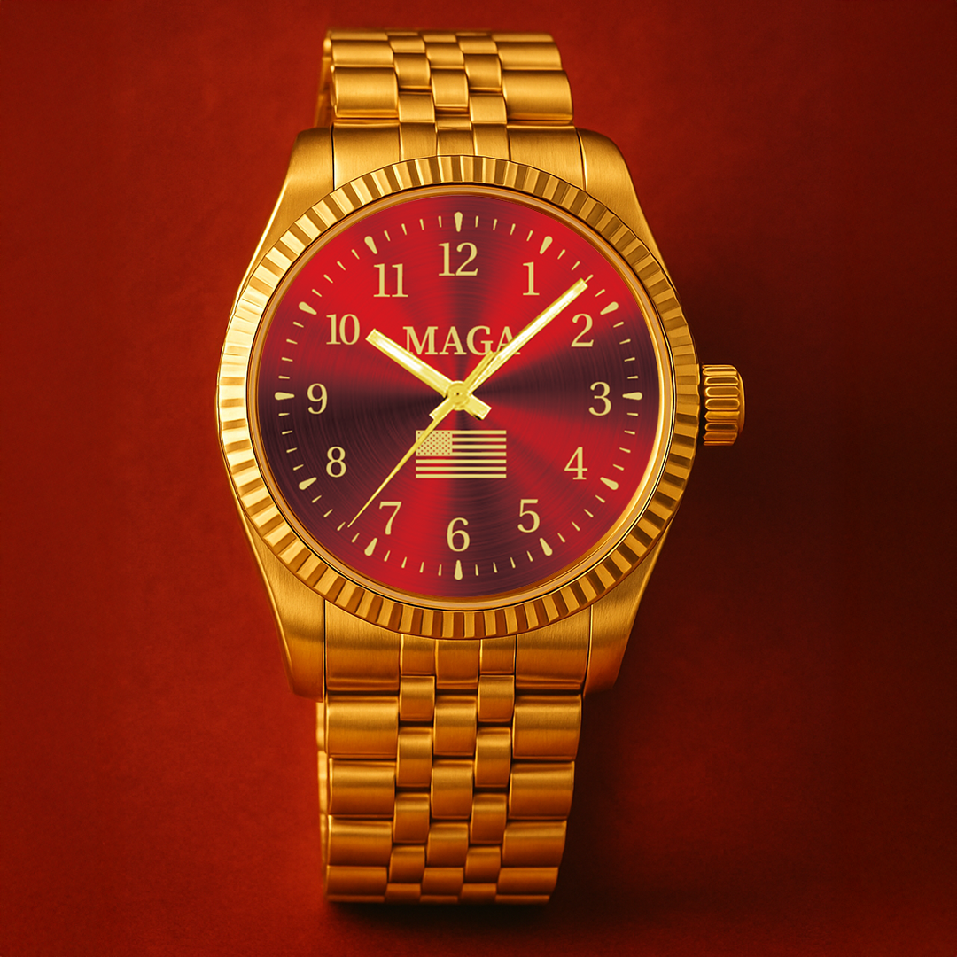 Gold & Rot MAGA Uhr