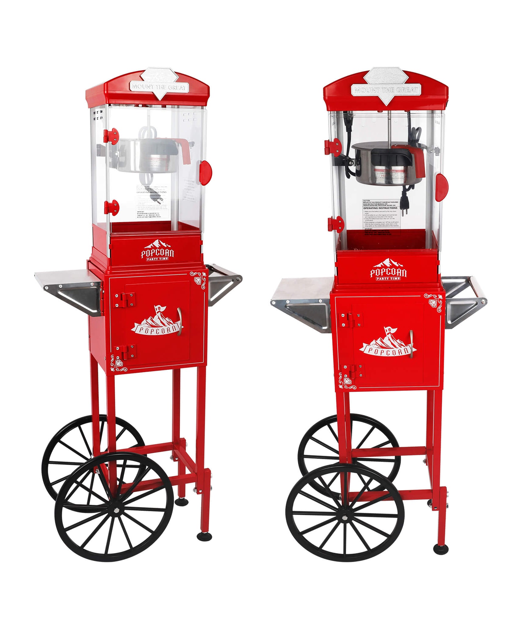 Premium 10OZ Portable Kettle Popcorn Maker Machine With Cart (SAK42196)