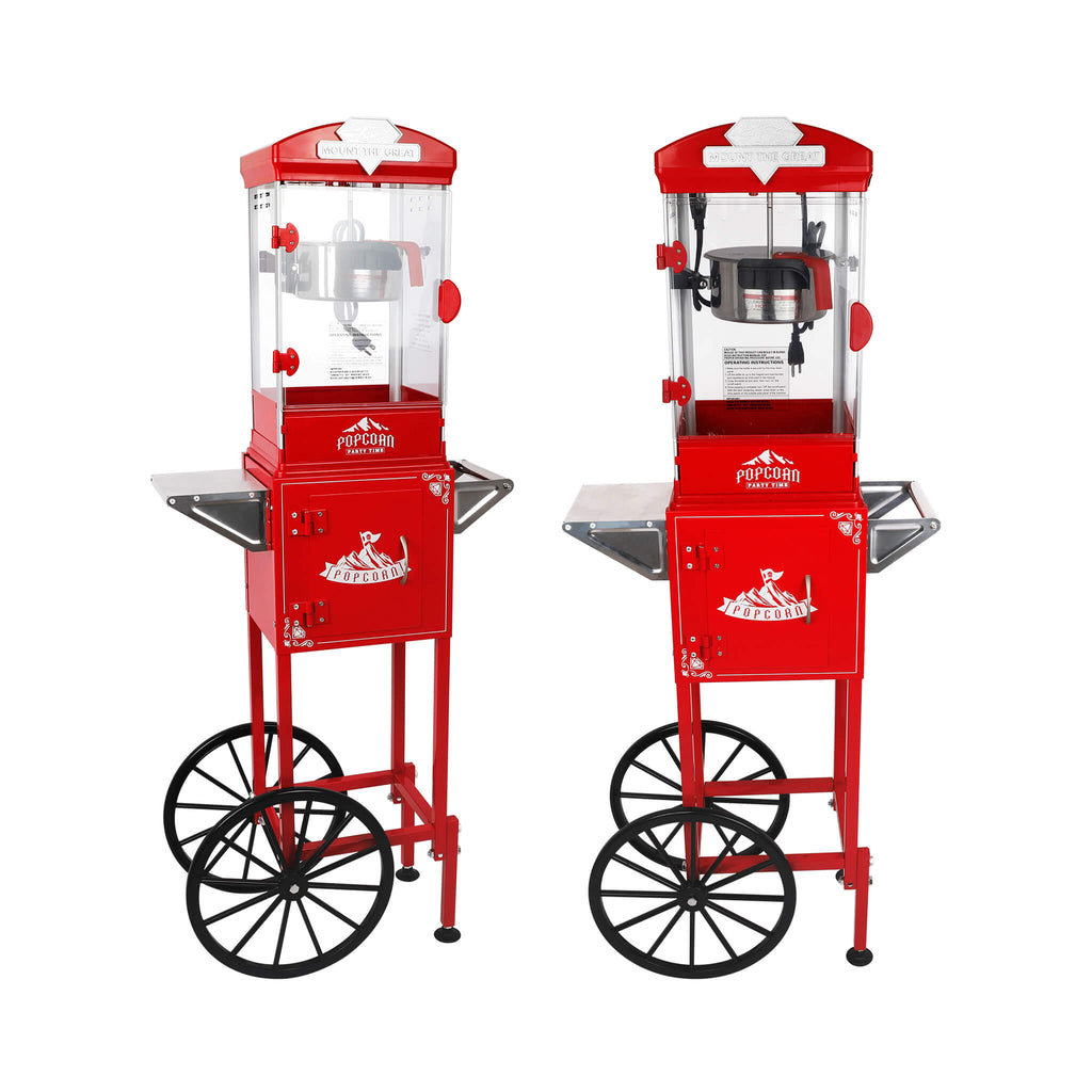 Premium 10OZ Portable Kettle Popcorn Maker Machine With Cart (SAK42196)