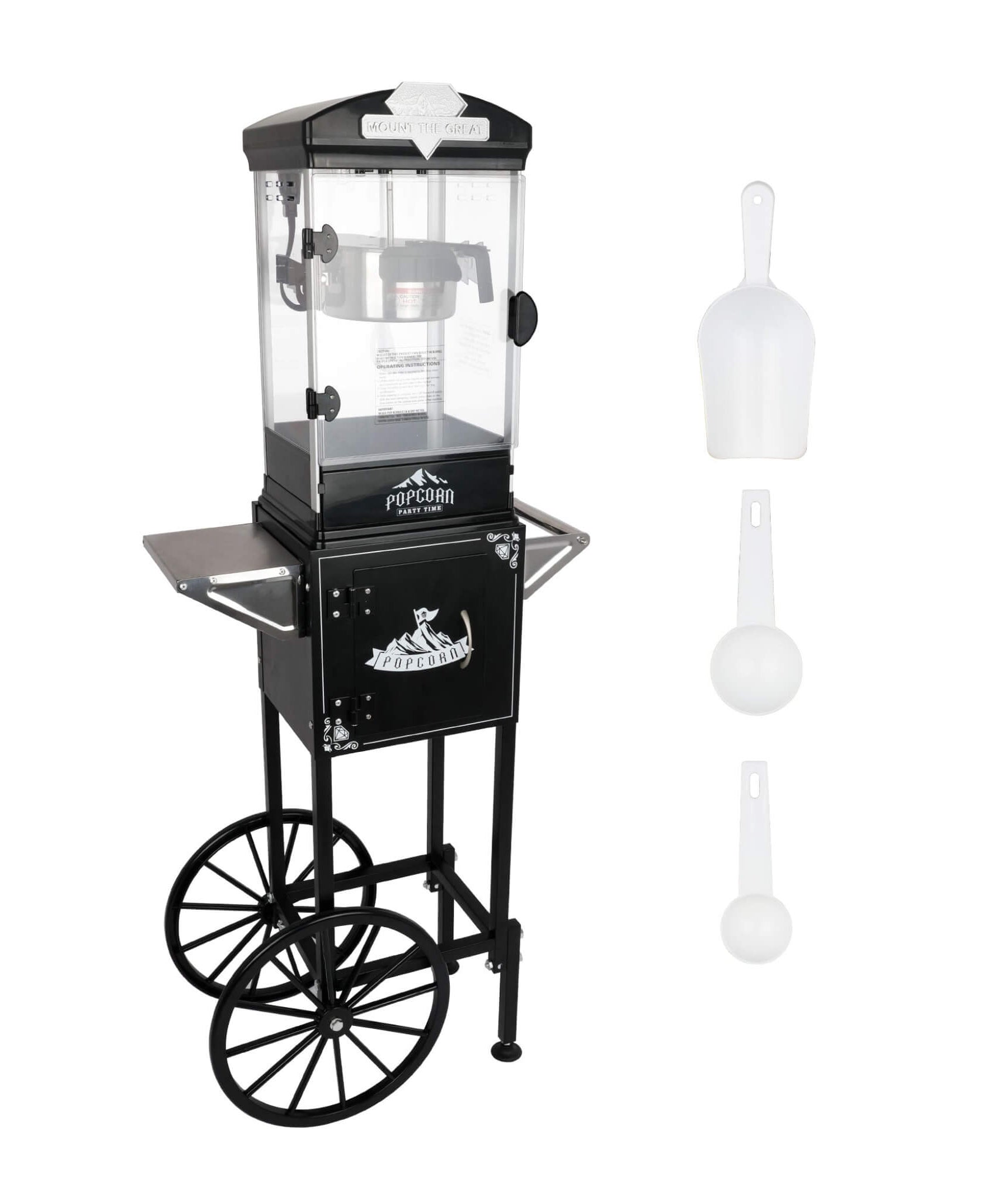 Premium 10OZ Portable Kettle Popcorn Maker Machine With Cart (SAK42196)
