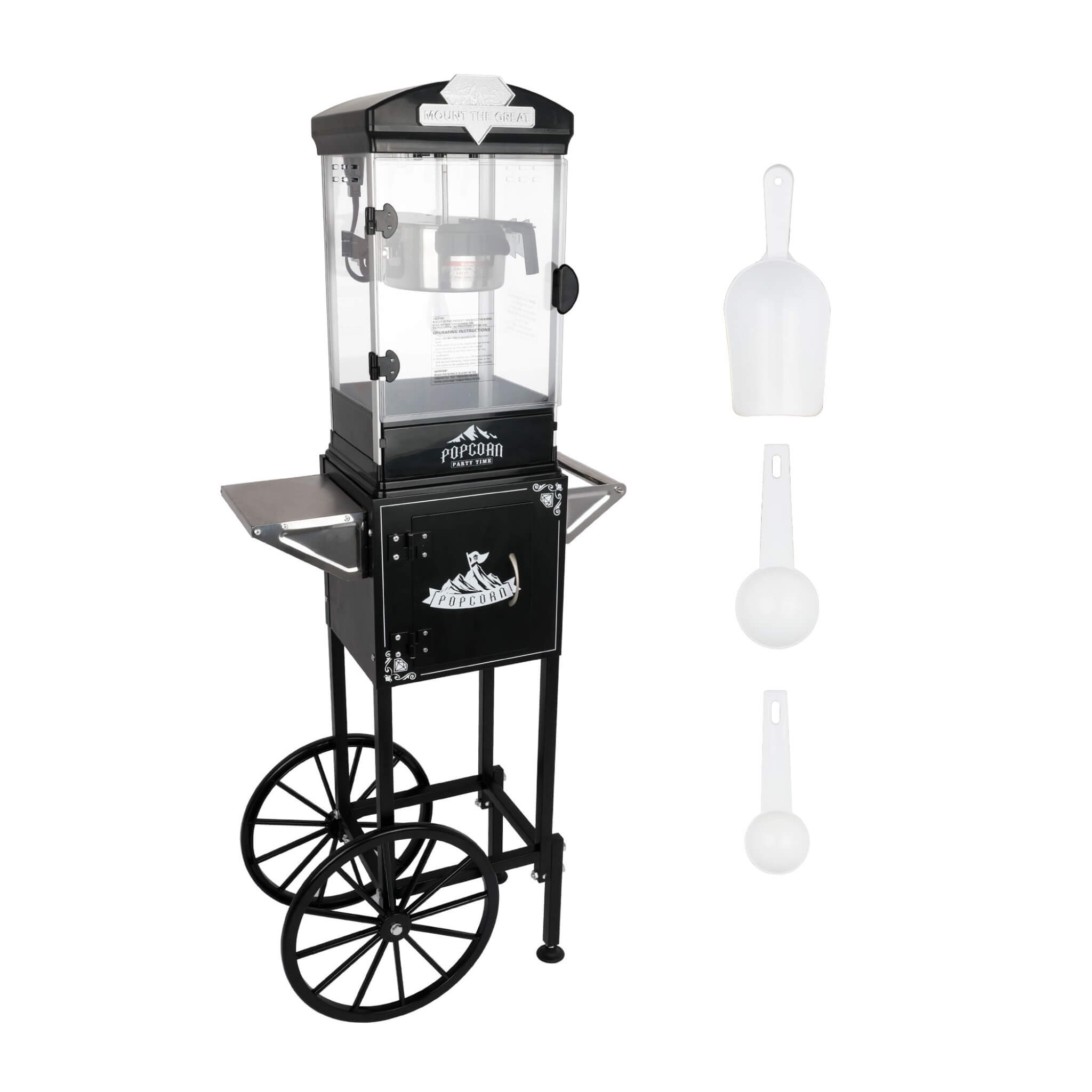 Premium 10OZ Portable Kettle Popcorn Maker Machine With Cart (SAK42196)