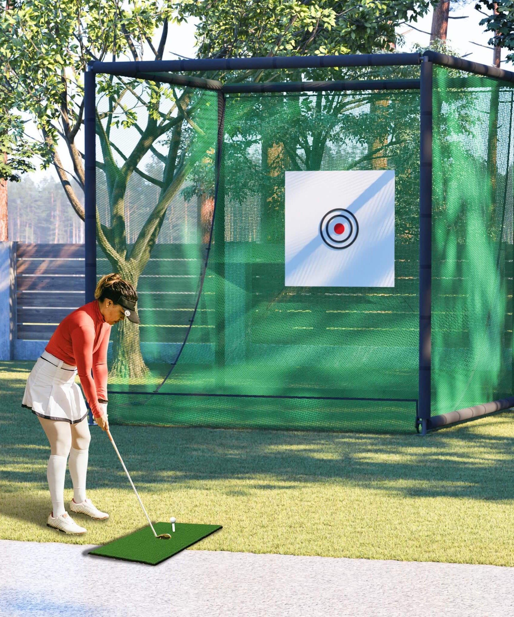 [10X10FT] Golf Practice Net Cage With Metal Frame (SAK41786)