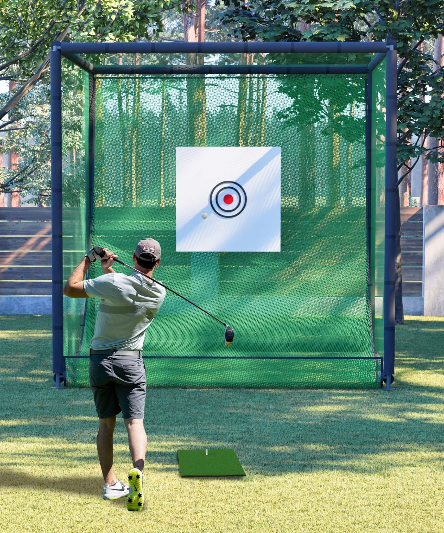 [10X10FT] Golf Practice Net Cage With Metal Frame (SAK41786)