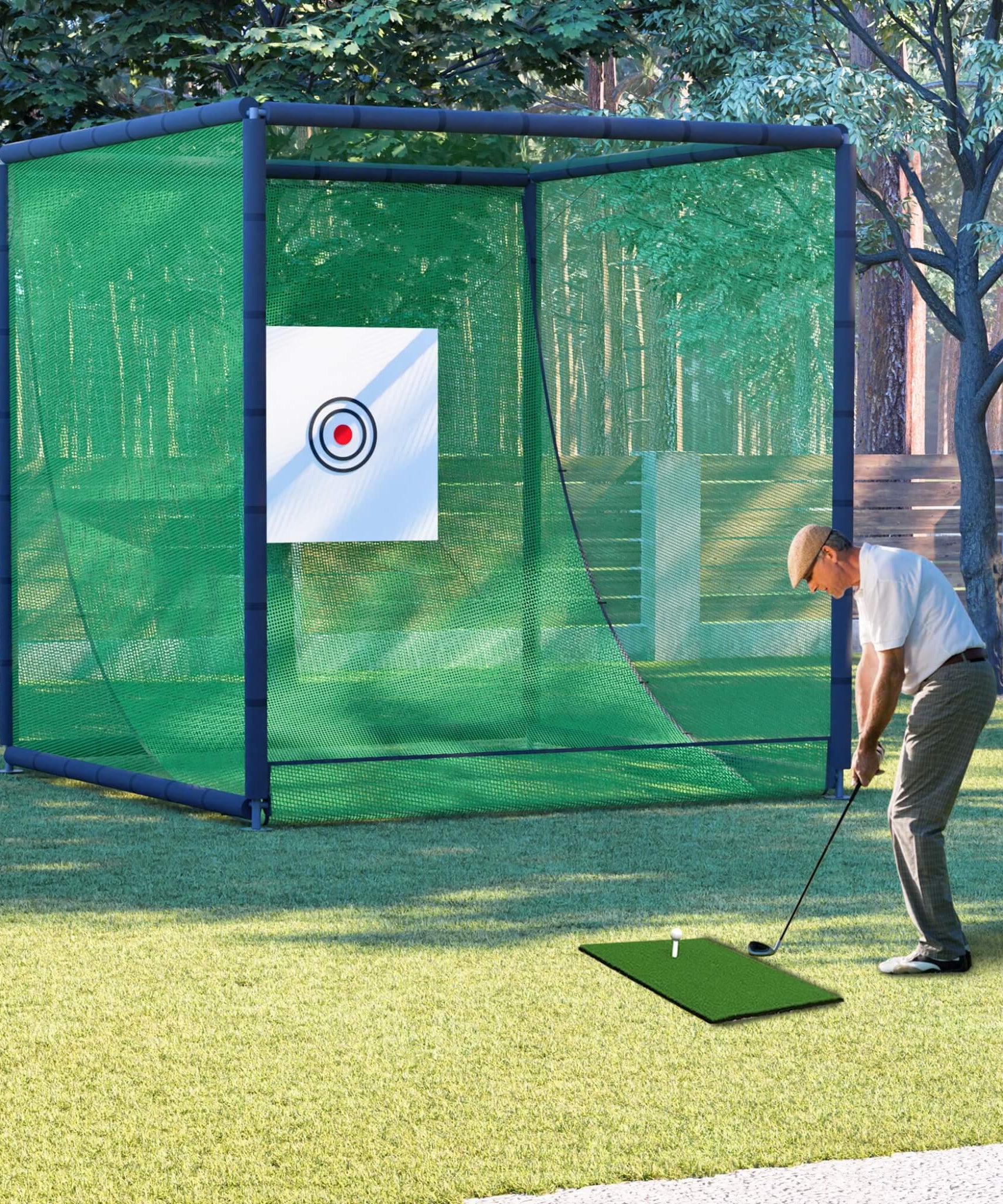 [10X10FT] Golf Practice Net Cage With Metal Frame (SAK41786)