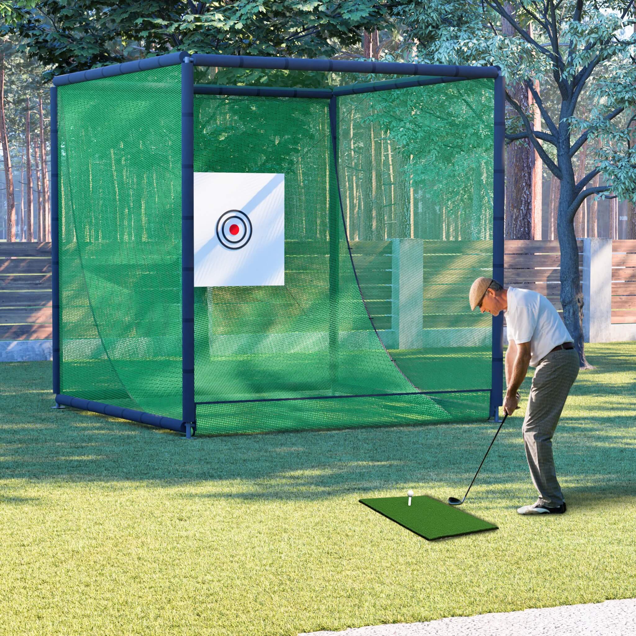 [10X10FT] Golf Practice Net Cage With Metal Frame (SAK41786)