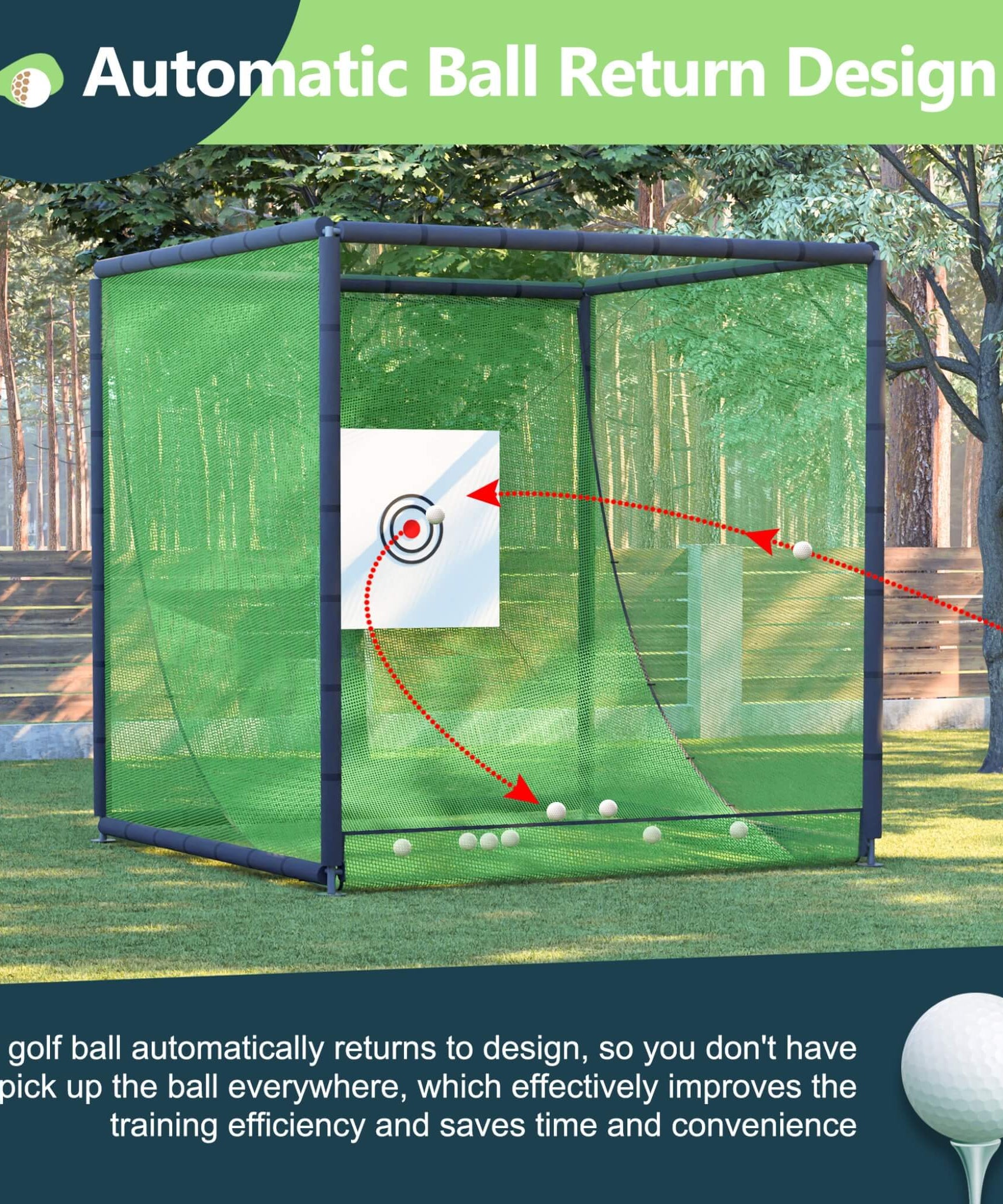 [10X10FT] Golf Practice Net Cage With Metal Frame (SAK41786)