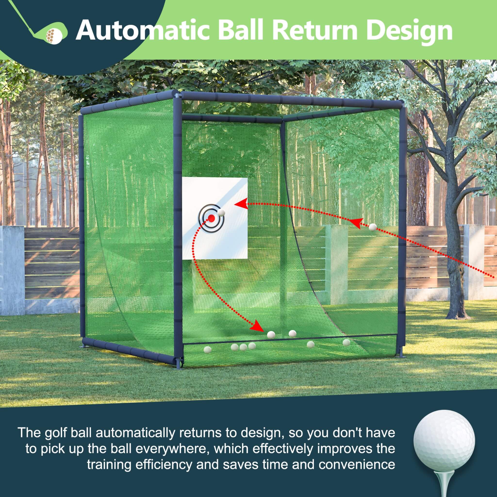 [10X10FT] Golf Practice Net Cage With Metal Frame (SAK41786)