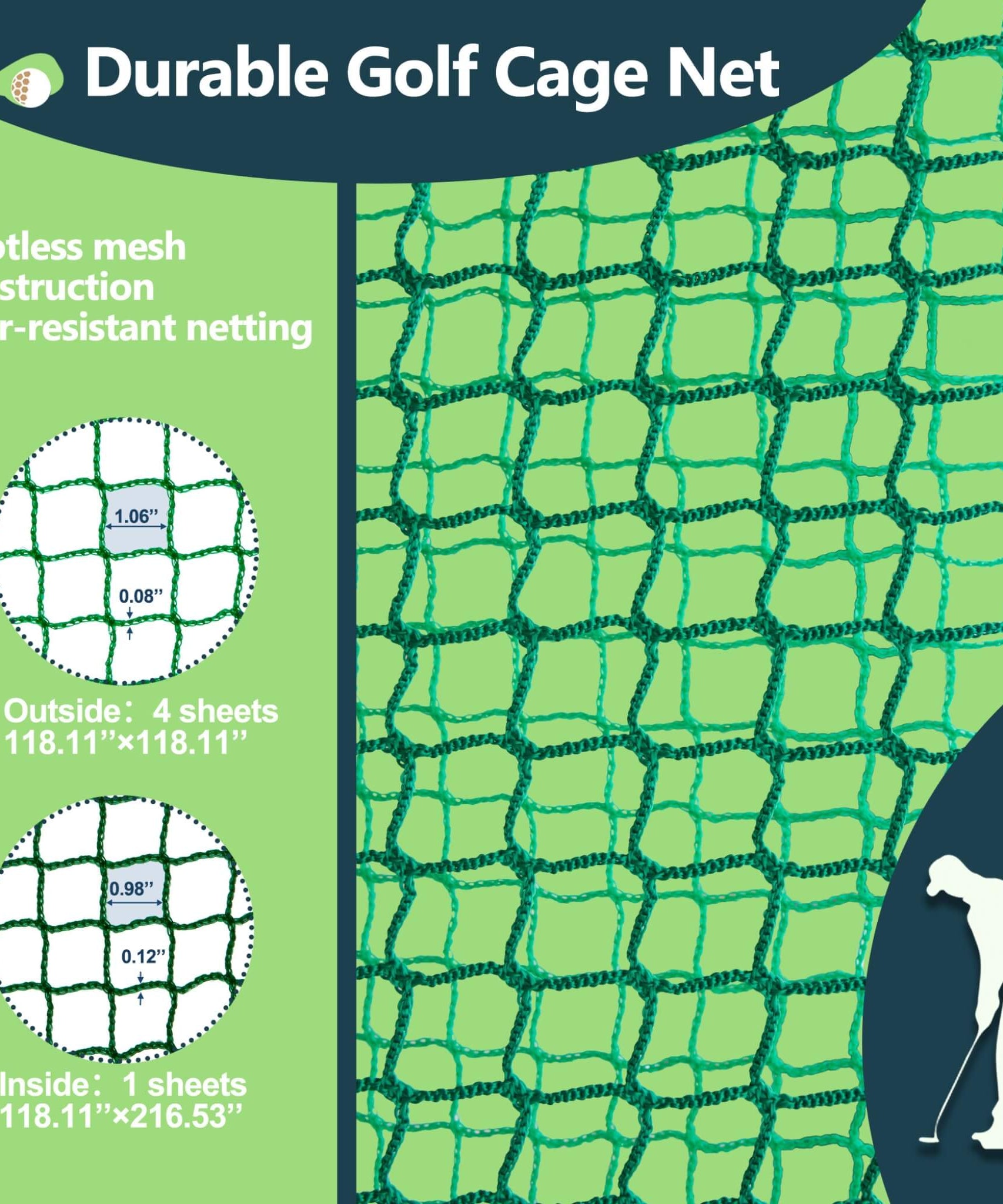 [10X10FT] Golf Practice Net Cage With Metal Frame (SAK41786)