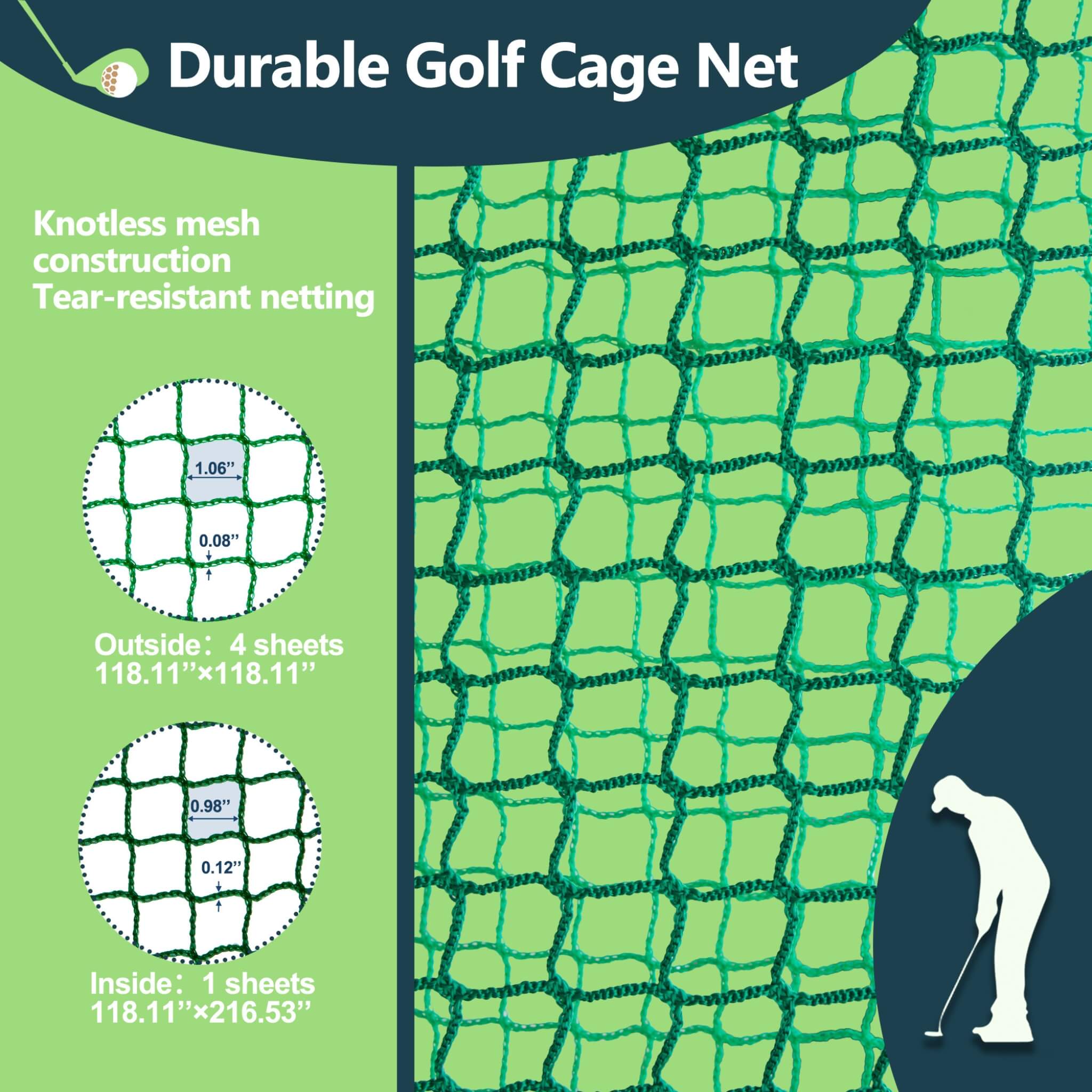 [10X10FT] Golf Practice Net Cage With Metal Frame (SAK41786)