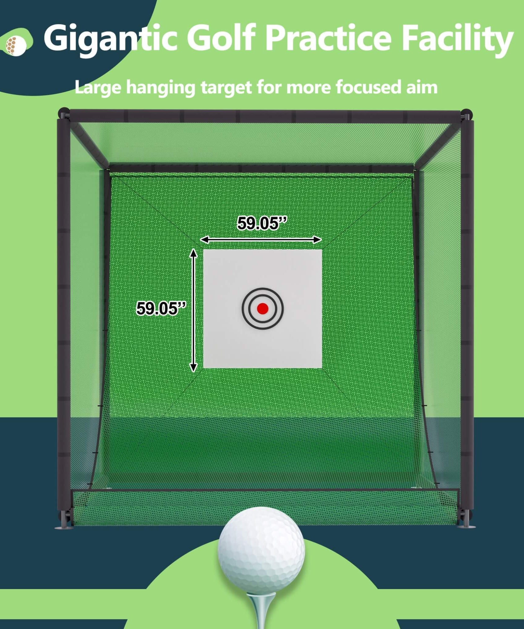 [10X10FT] Golf Practice Net Cage With Metal Frame (SAK41786)