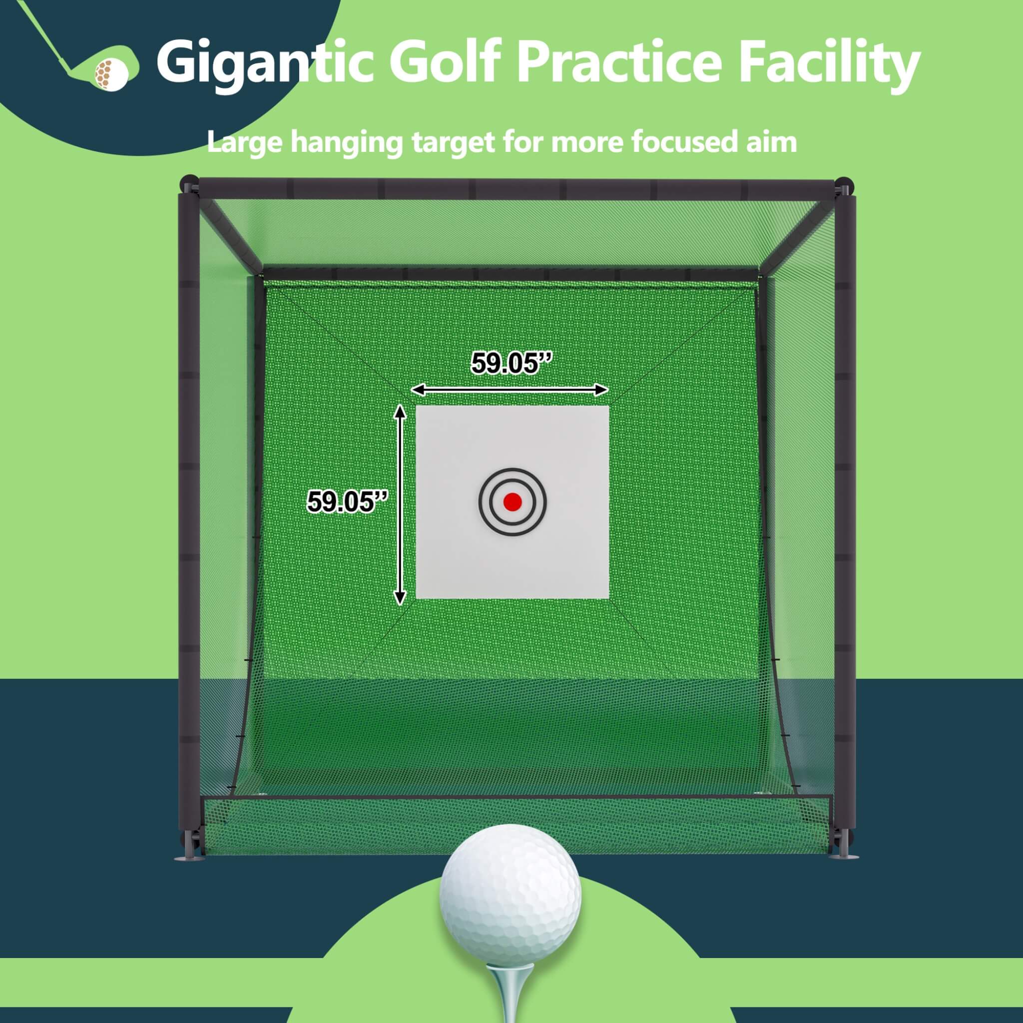 [10X10FT] Golf Practice Net Cage With Metal Frame (SAK41786)