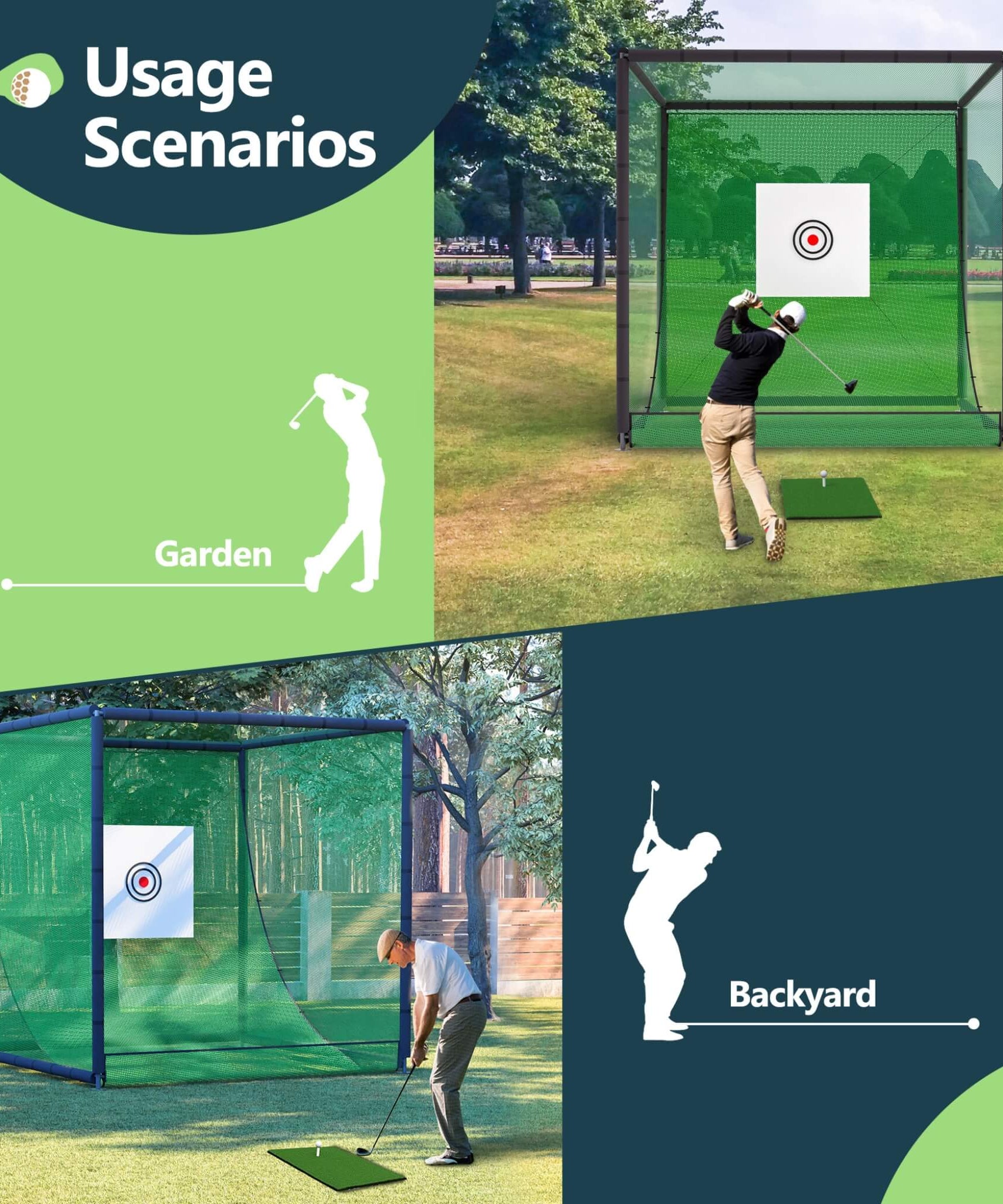[10X10FT] Golf Practice Net Cage With Metal Frame (SAK41786)