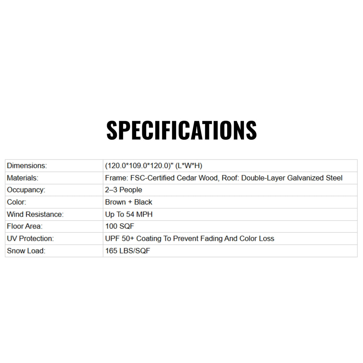 [10X10FT] Permanent Galvanized Steel Double Roof Cedar Wood Gazebo (SAK73842)