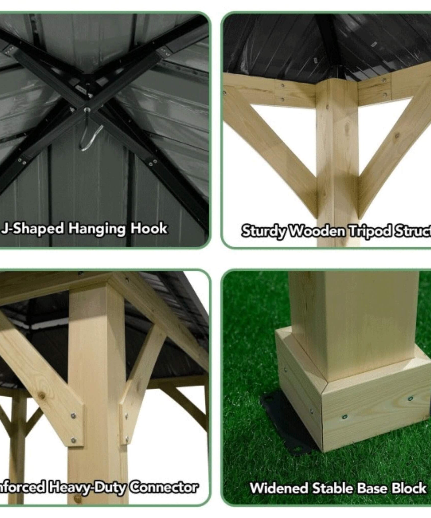 [10X10FT] Alora Premium Outdoor Patio Hardtop Gazebo With Double Steel Roof (SAK01291)