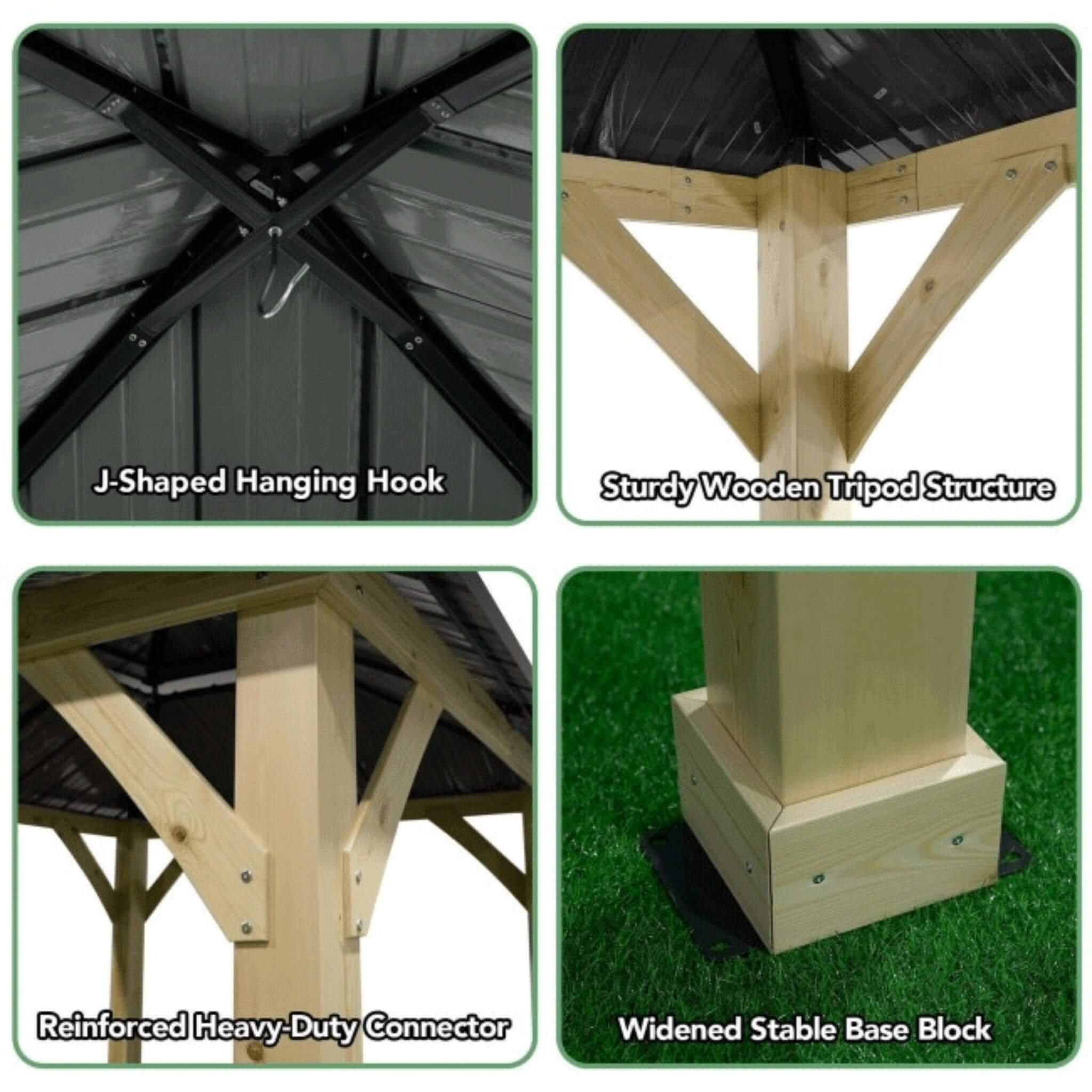 [10X10FT] Alora Premium Outdoor Patio Hardtop Gazebo With Double Steel Roof (SAK01291)