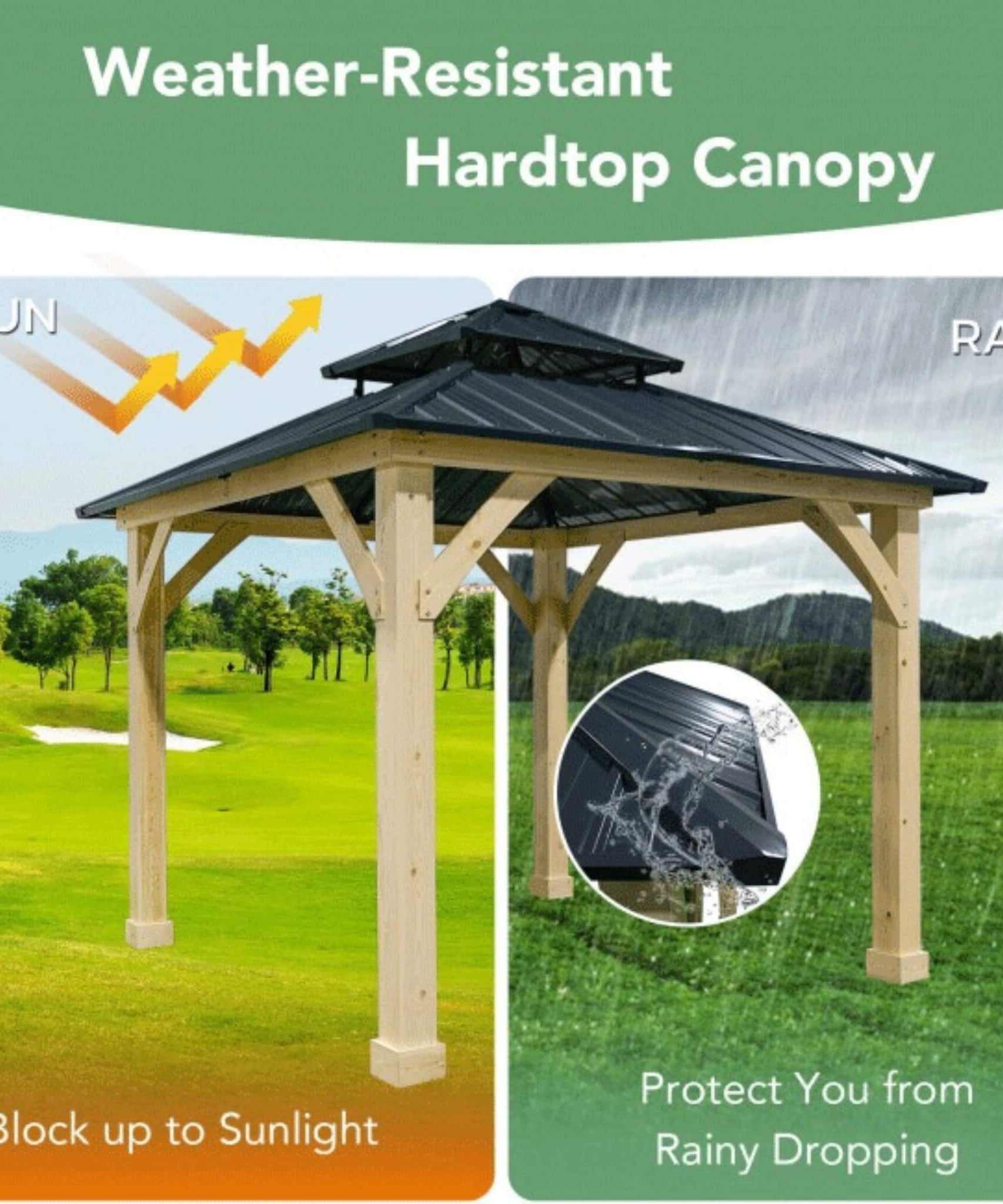 [10X10FT] Alora Premium Outdoor Patio Hardtop Gazebo With Double Steel Roof (SAK01291)