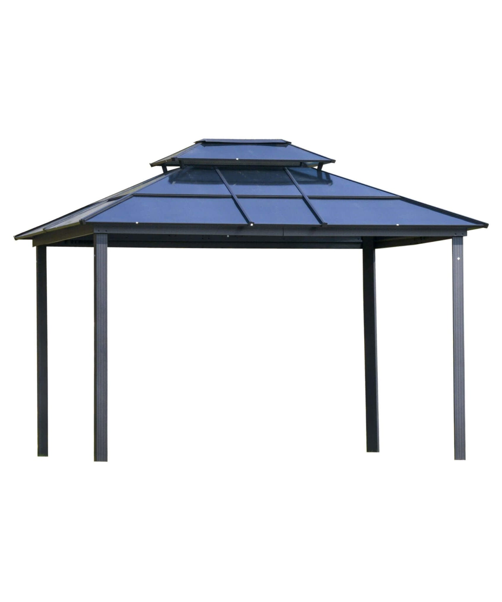 [10X12FT] Alora Hardtop Gazebo Canopy With Polycarbonate Double Roof, Netting, And Curtains (SAK15672)
