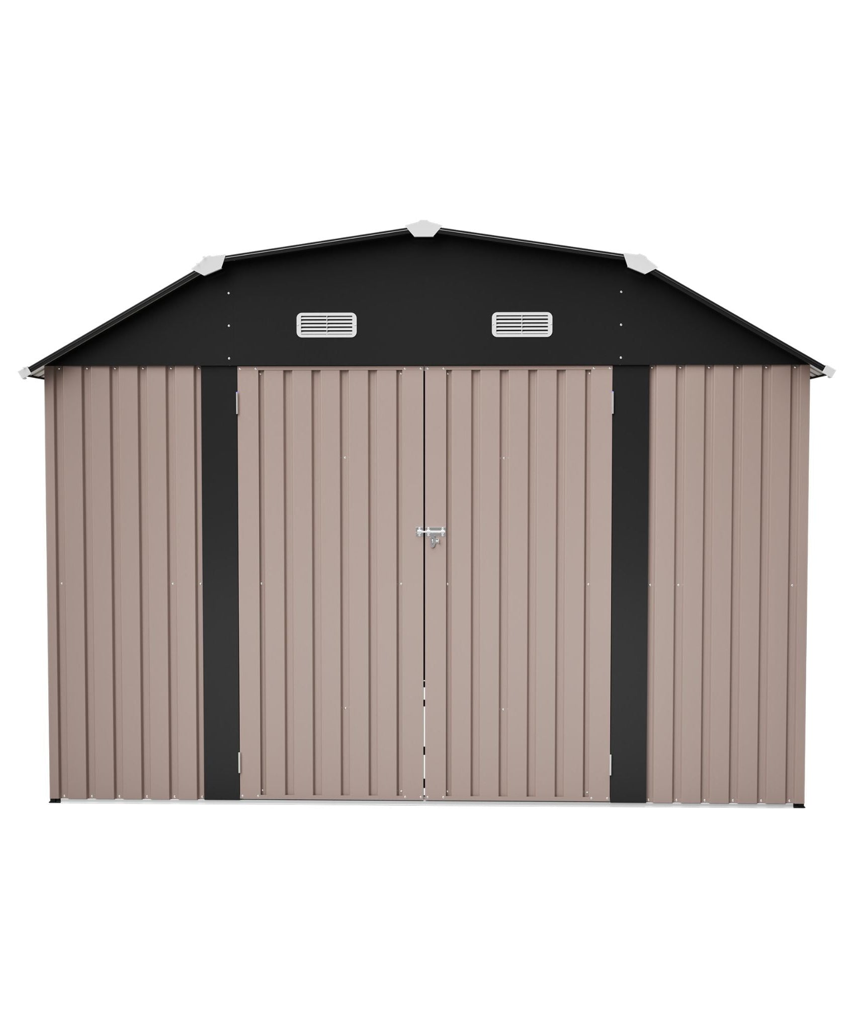 [10X12FT] Alora Heavy-Duty Outdoor Metal Storage Shed With Floor (SAK91820)