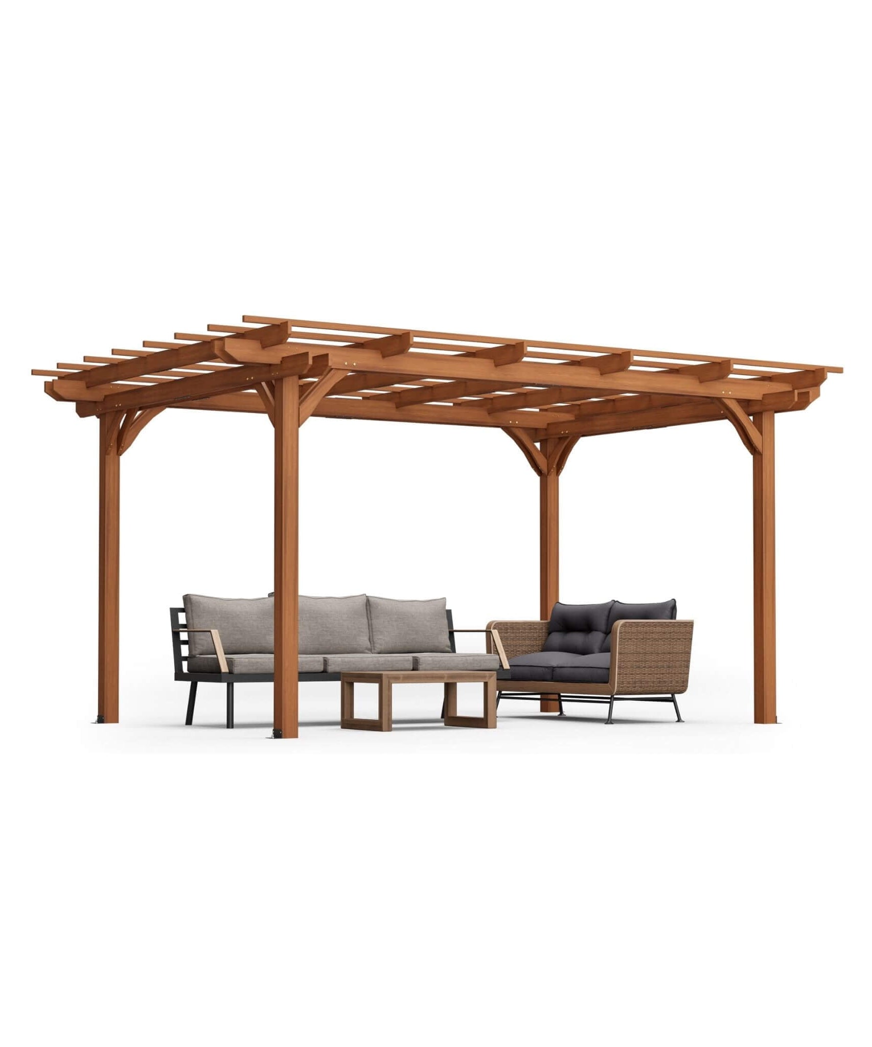 [10X12FT] Alora Premium Extra Large Outdoor Weather-Resistant Wooden Grape Pergola (SAK16278)