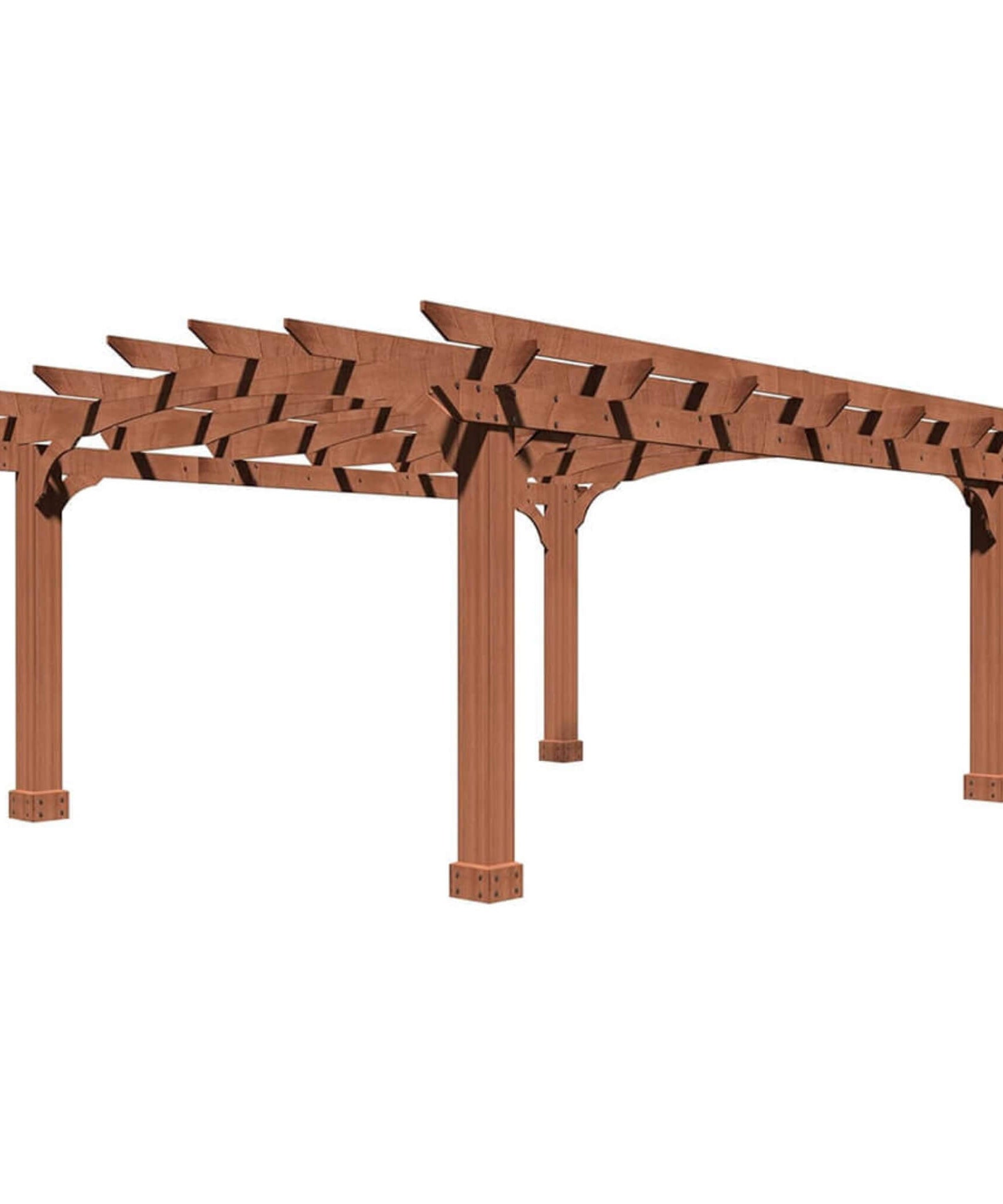 [12X14FT] Alora Luxury Outdoor All-Season Backyard Cedar Wood Gazebo Pergola With Arched Roof And Stakes For Patios (SAK68194)