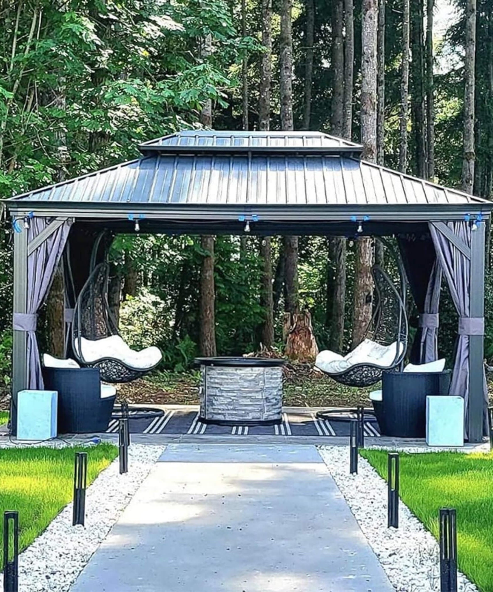 [10X13FT] Alora Large Premium Outdoor Hardtop Aluminum Gazebo With Galvanized Steel Double Roof (SAK74826)